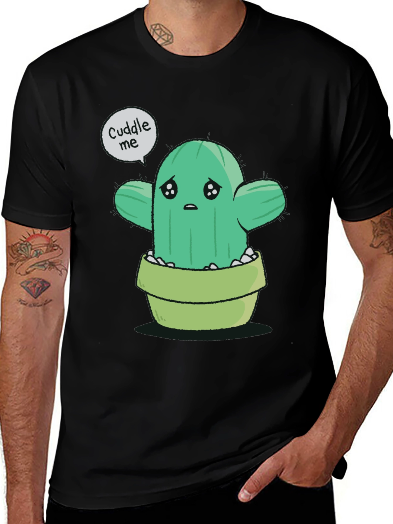 Variant 6 of Cuddle Me Cactus T-Shirt - Soft Cotton Tee