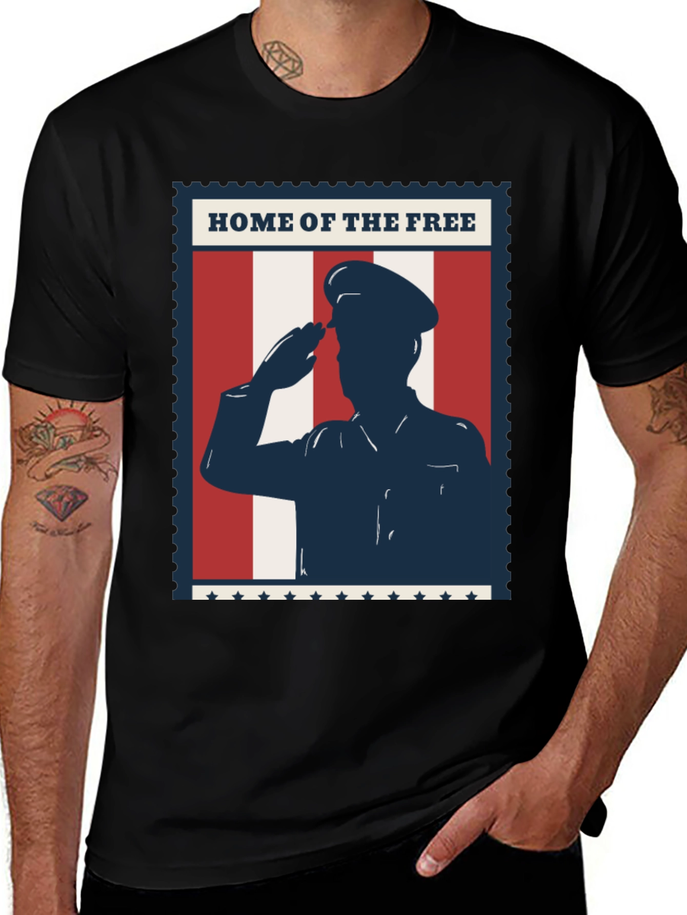 Variant 18 of Patriotic Salute T-Shirt - Home of the Free Design