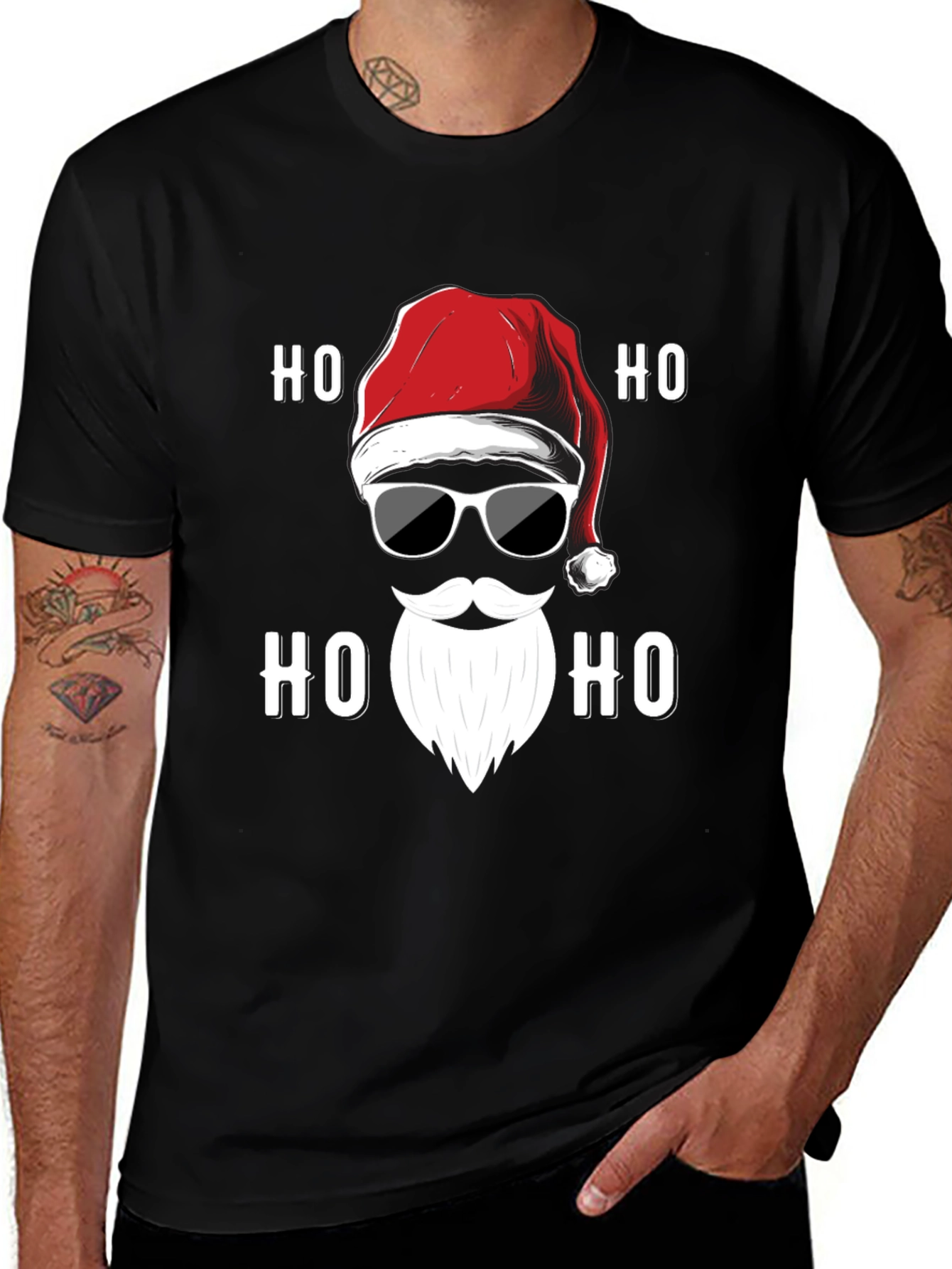 Cool Santa Ho Ho Ho Graphic Tee