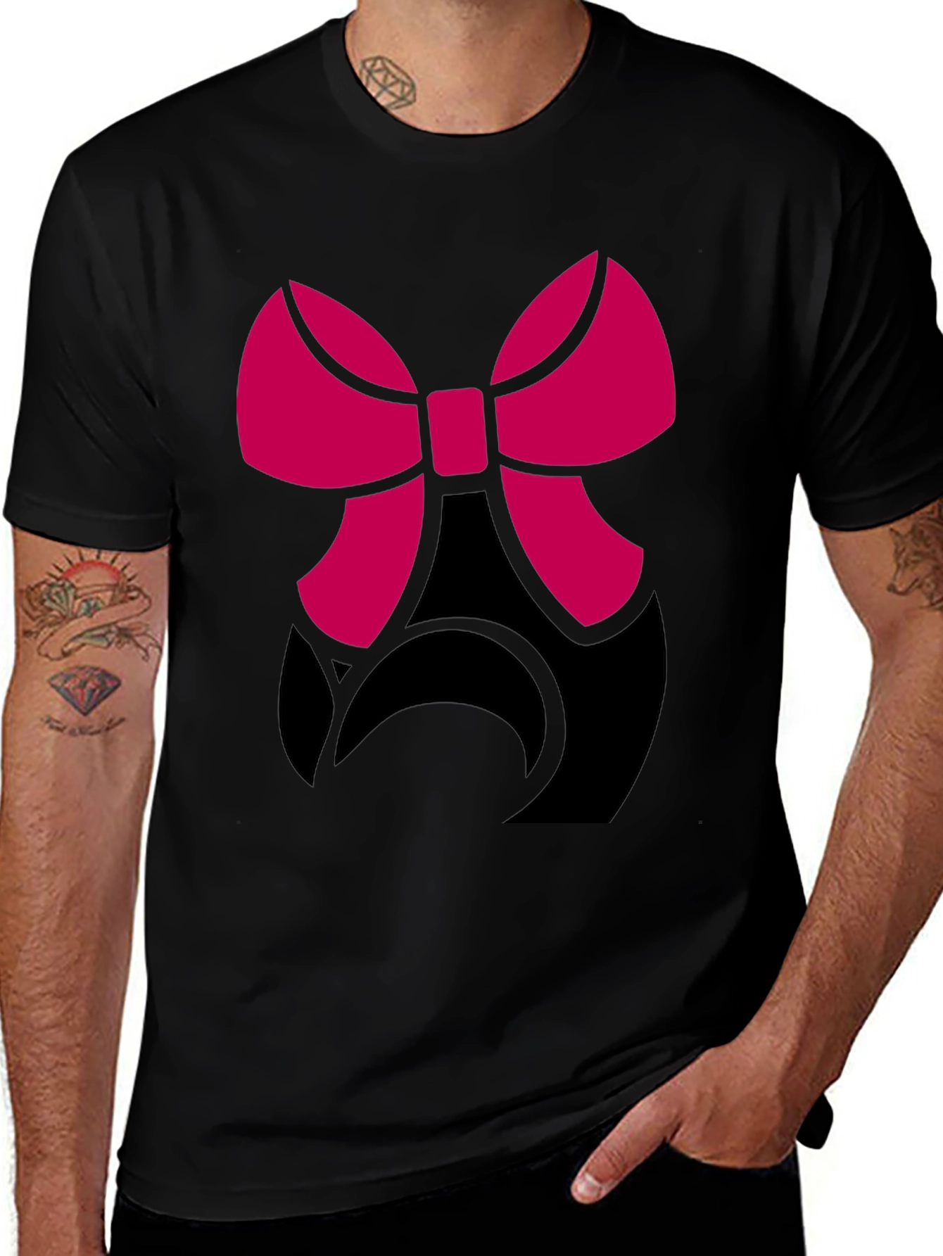 Stylish Bow Graphic Tee - Modern Casual Wear