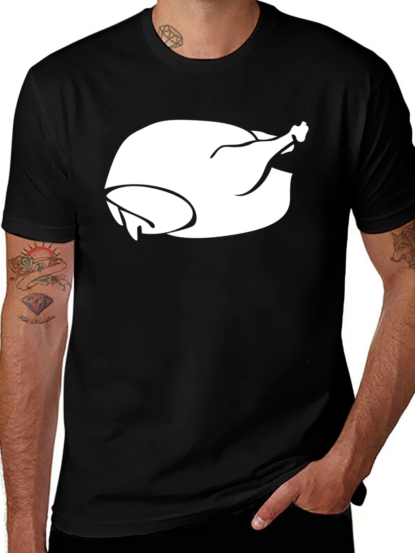 Thanksgiving Turkey Graphic Tee - Black
