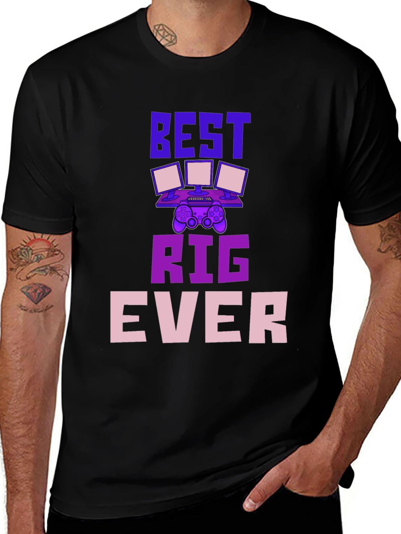 Black Best Rig Ever Gaming T-Shirt main image