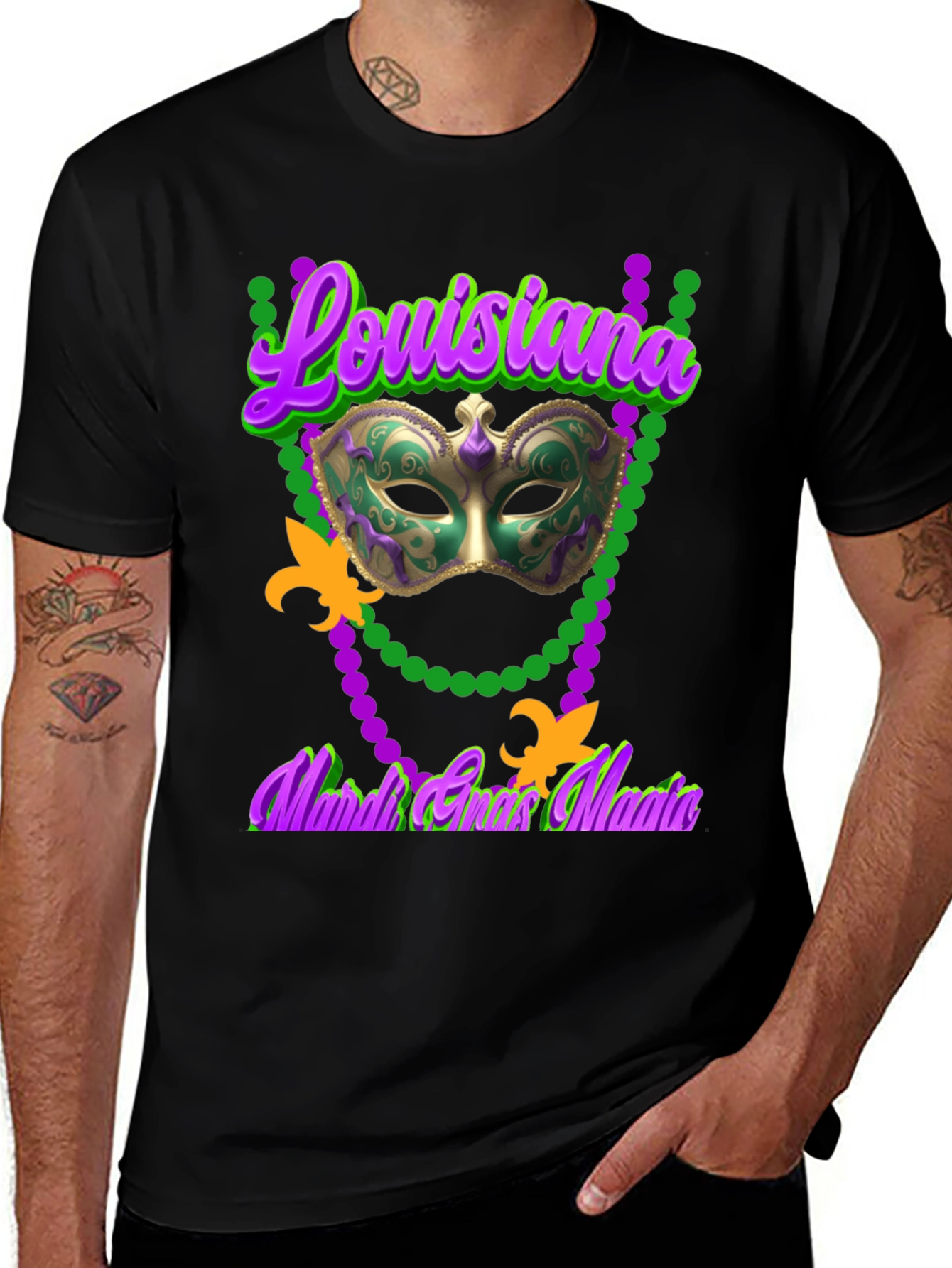 Variant 9 of Mardi Gras Louisiana Graphic Tee
