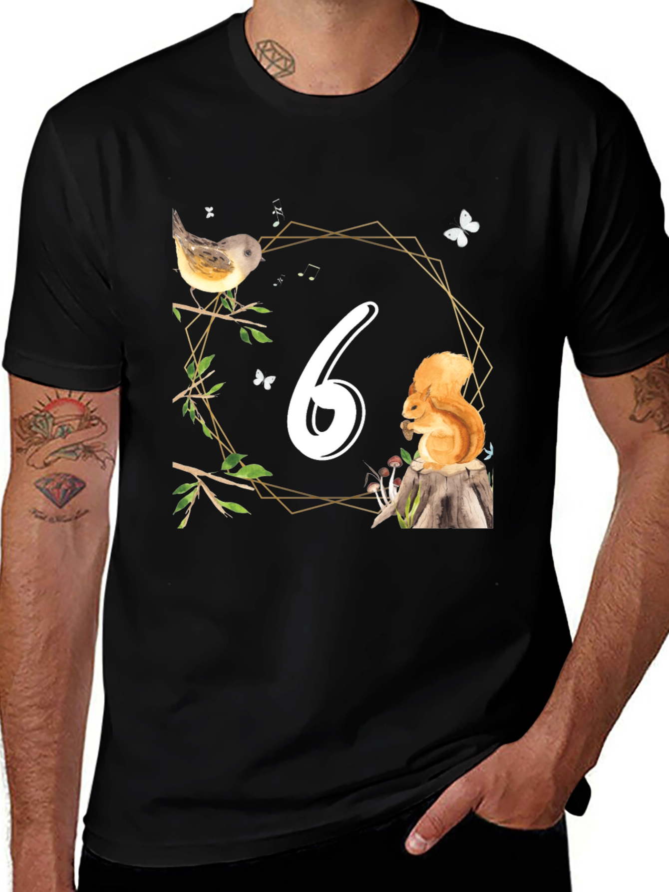 Variant 13 of Sixth Birthday Woodland Animals T-Shirt