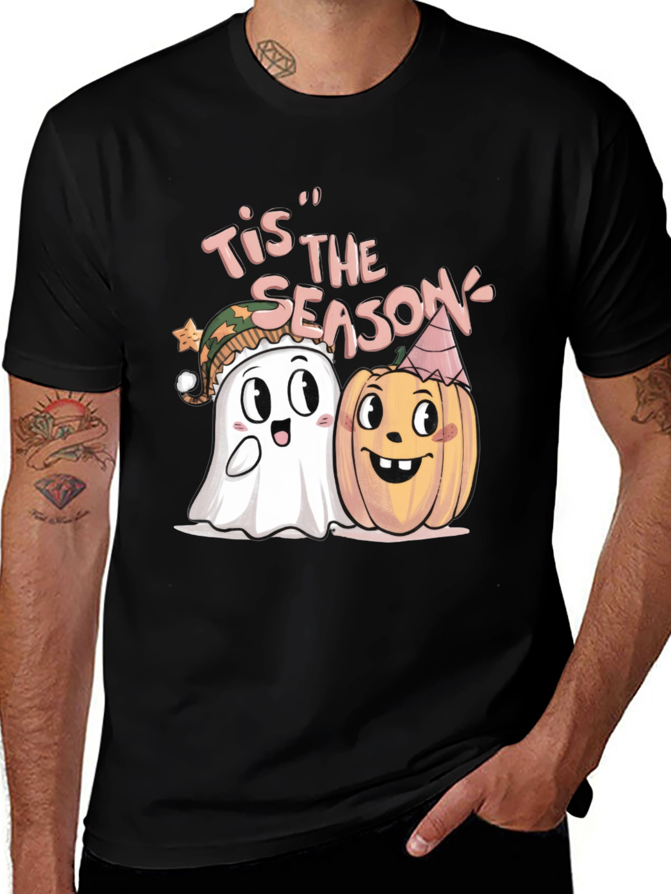 Variant 2 of Tis' the Season Halloween Ghost & Pumpkin T-Shirt