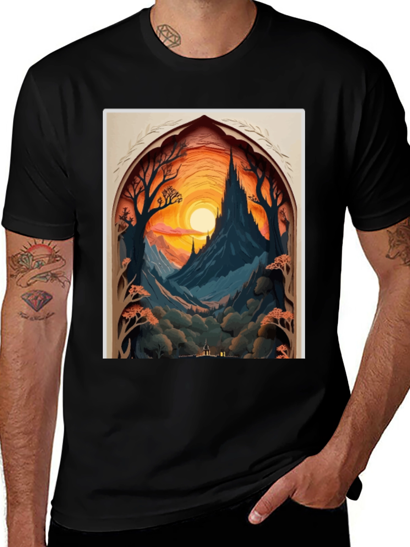 Variant 19 of Enchanted Castle T-Shirt - Fantasy Scene