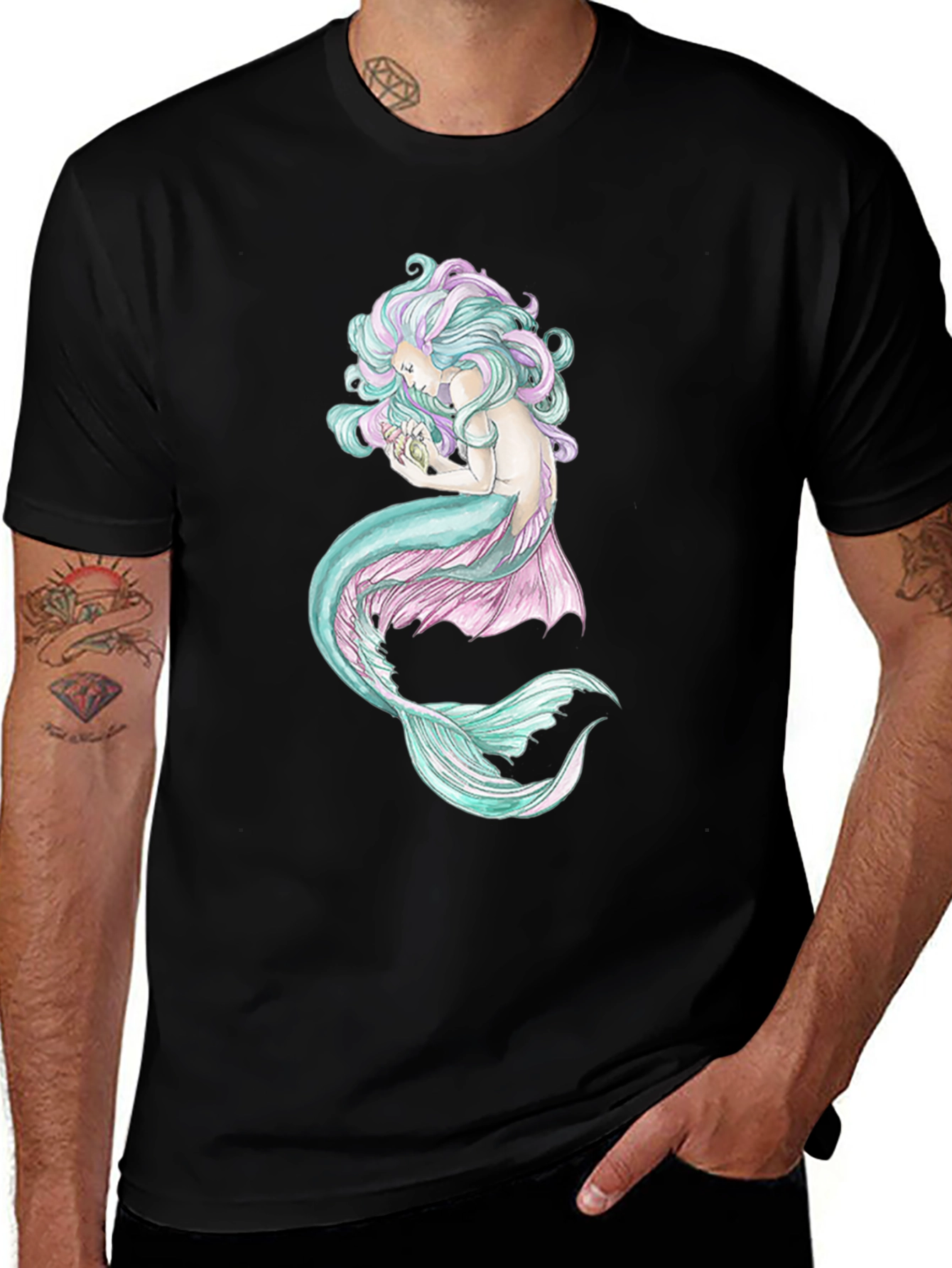 Mermaid Graphic Tee - Fantasy Art T-Shirt