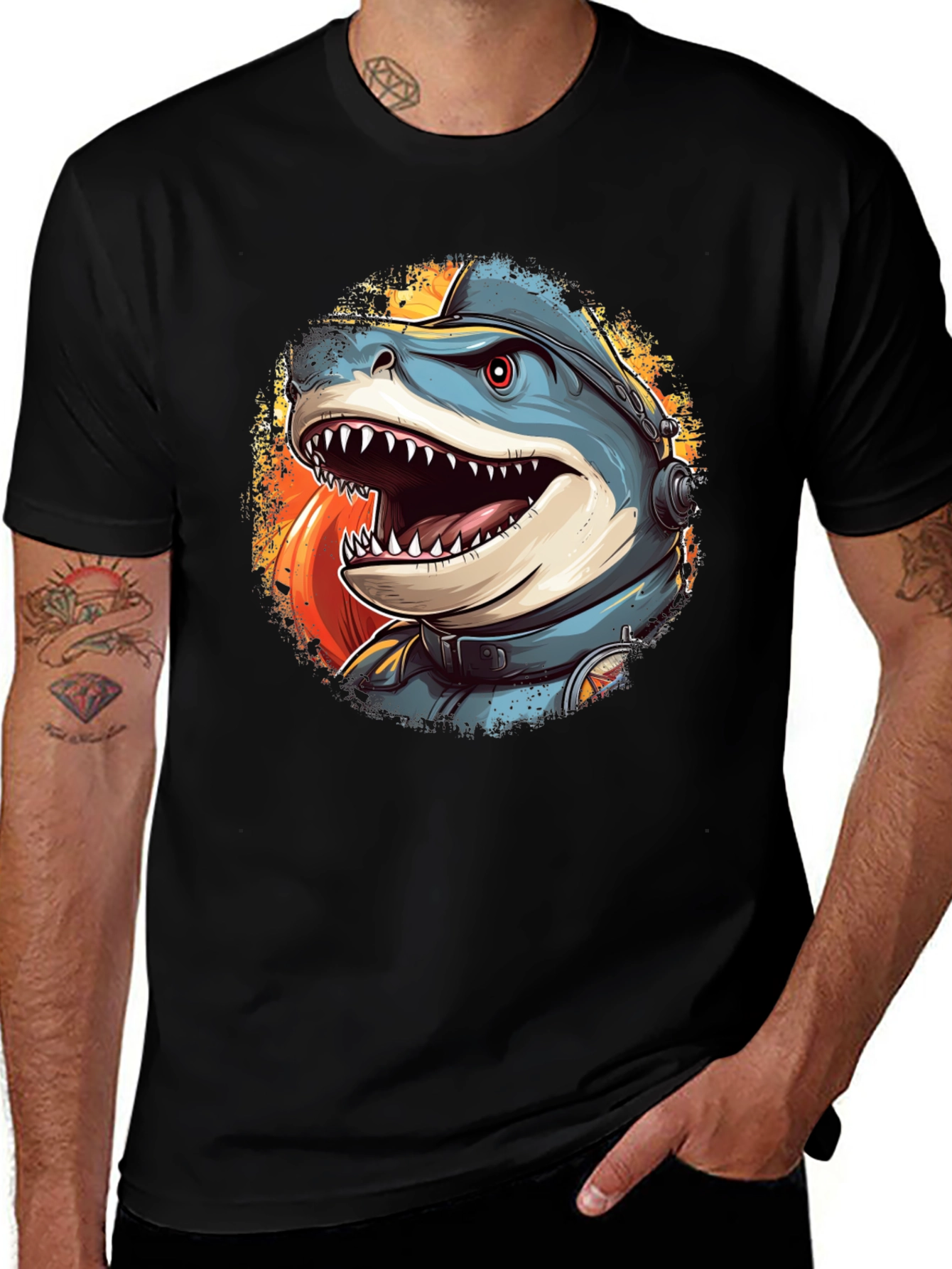 Variant 20 of Shark Astronaut Graphic T-Shirt