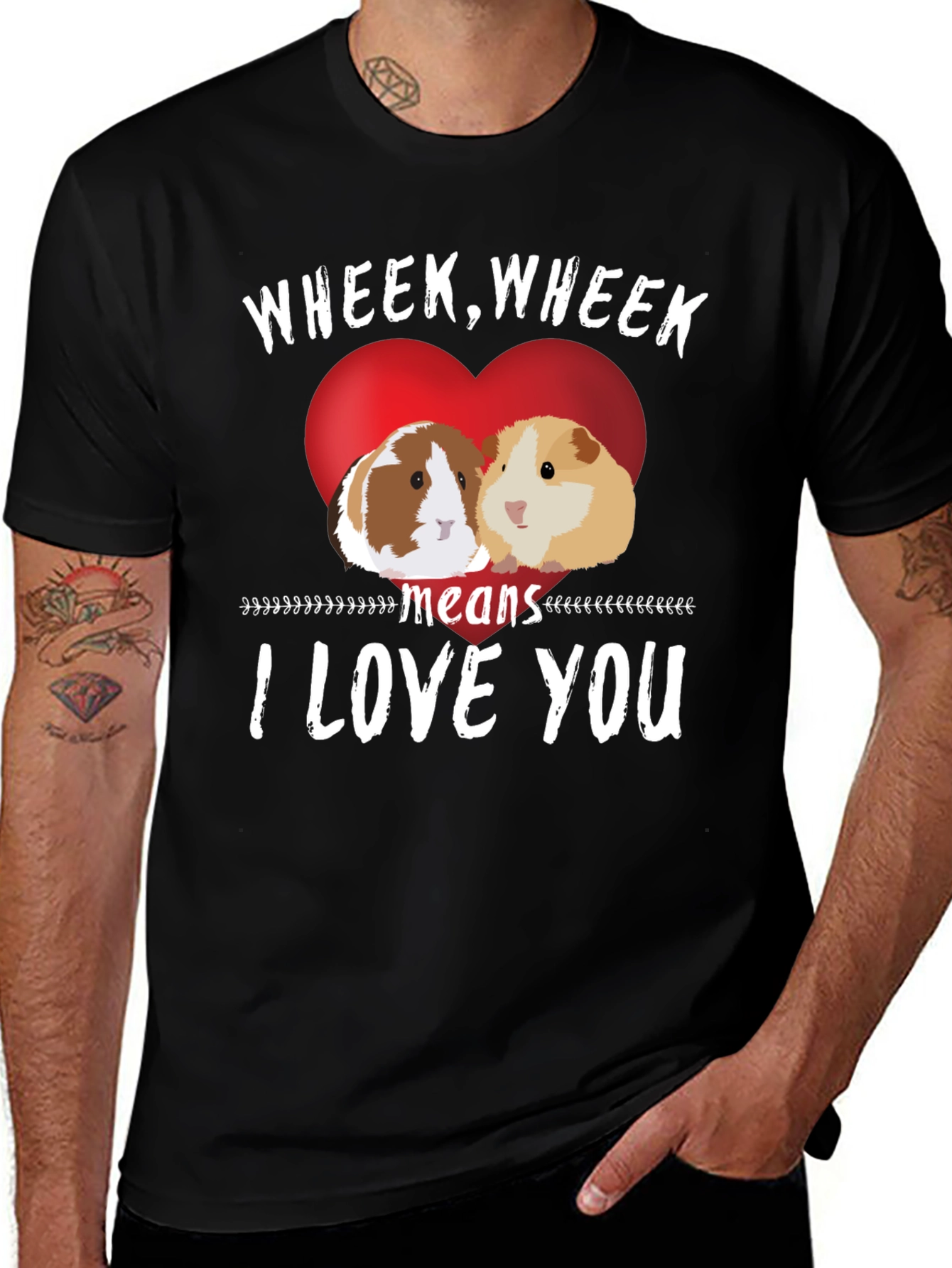 Variant 6 of Wheek I Love You Guinea Pig T-Shirt
