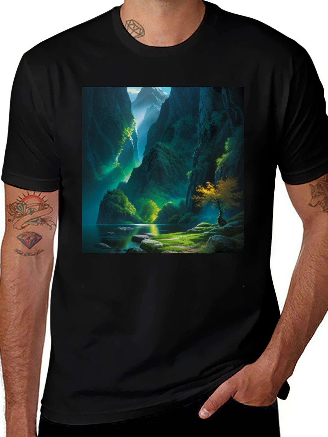 Nature's Vista Black T-Shirt