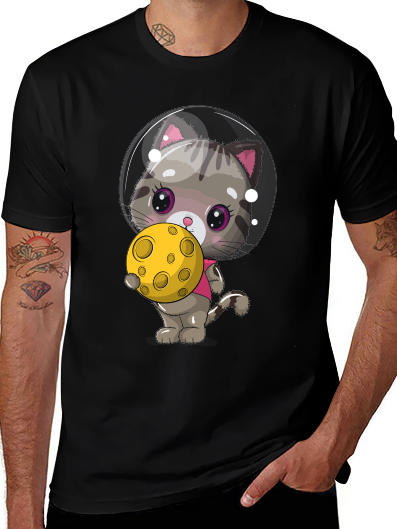 Variant 19 of Astronaut Cat T-Shirt - Cute Kitten in Space