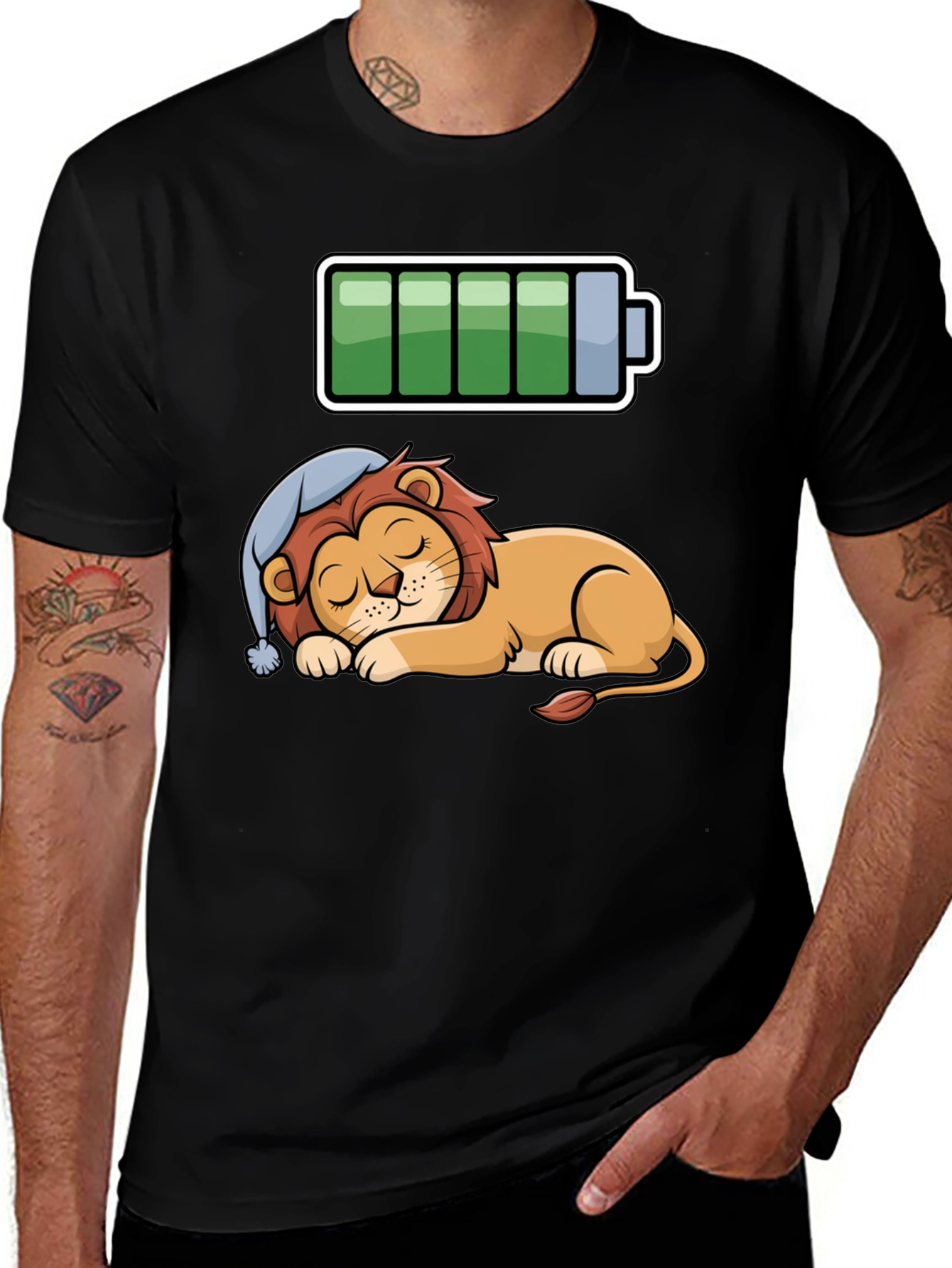 Lazy Lion T-Shirt - Funny Sleeping Lion Design