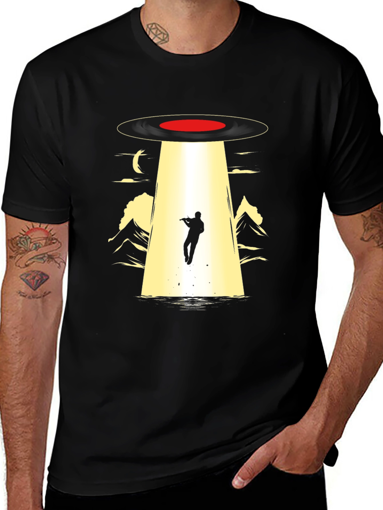 Variant 17 of UFO Violinist T-Shirt - Alien Abduction Tee