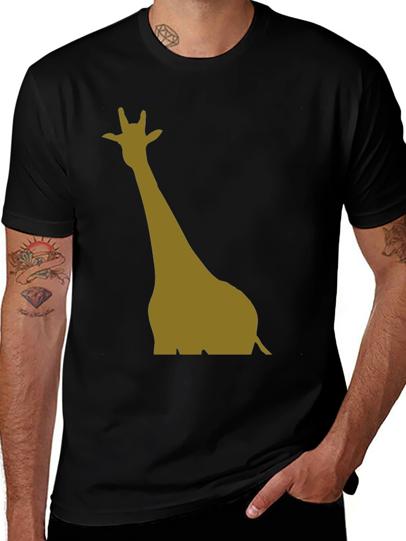 Variant 28 of Giraffe Silhouette Black T-Shirt