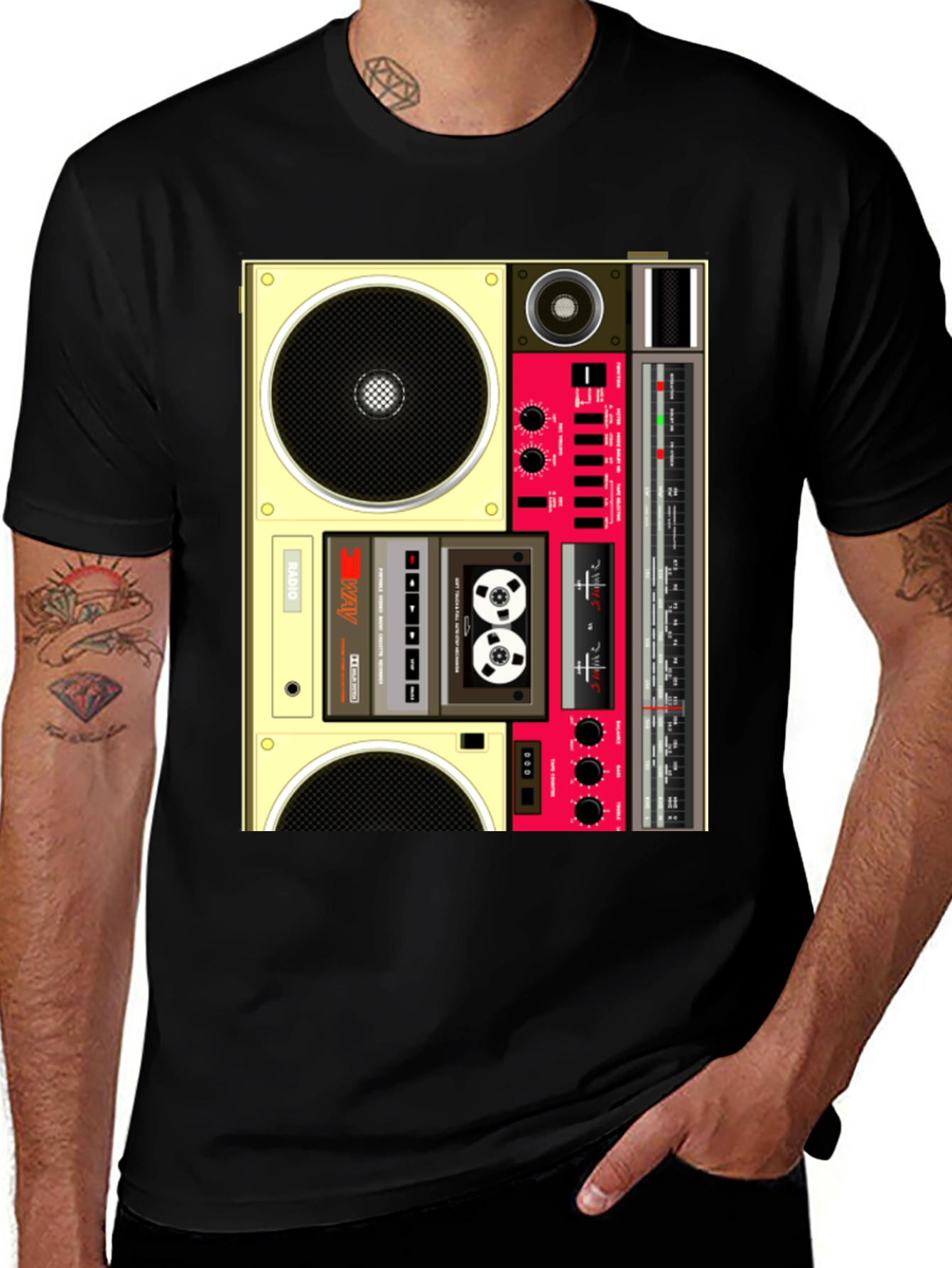 Variant 23 of Retro Boombox Graphic Tee - Vintage Style