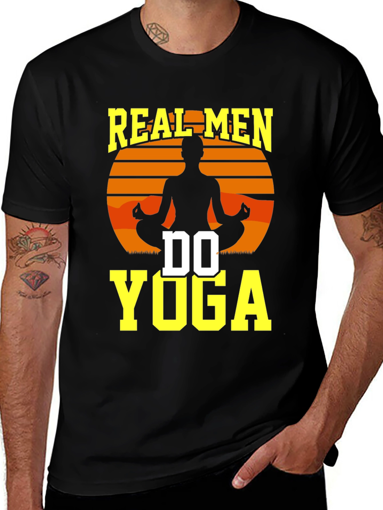 Variant 25 of Real Men Do Yoga Graphic T-Shirt
