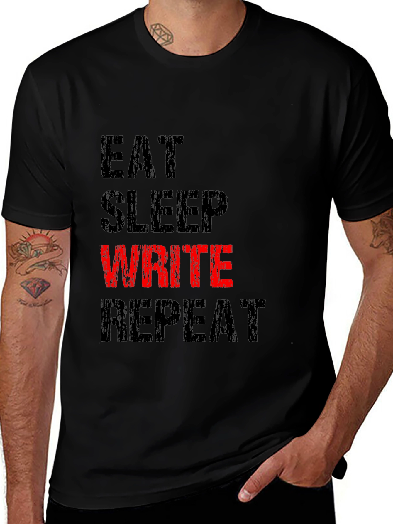 Variant 3 of Eat Sleep Write Repeat T-Shirt - Black