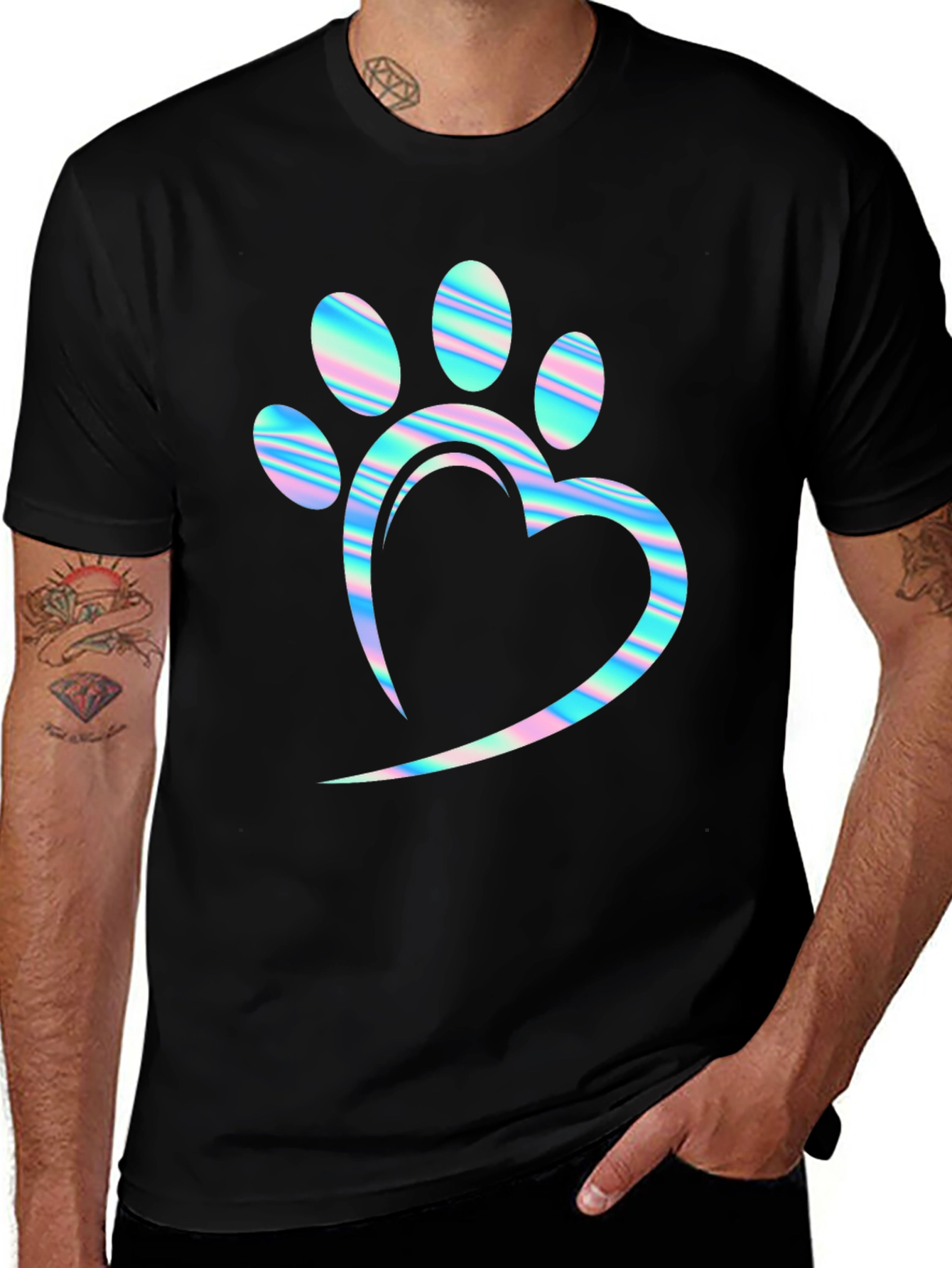Variant 12 of Paw Heart Holographic T-Shirt