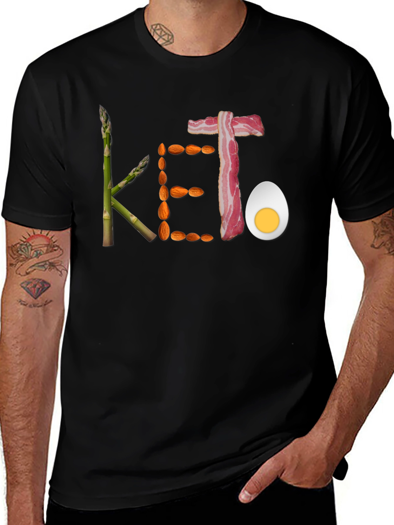 Variant 12 of Keto Diet T-Shirt - Food Lettering