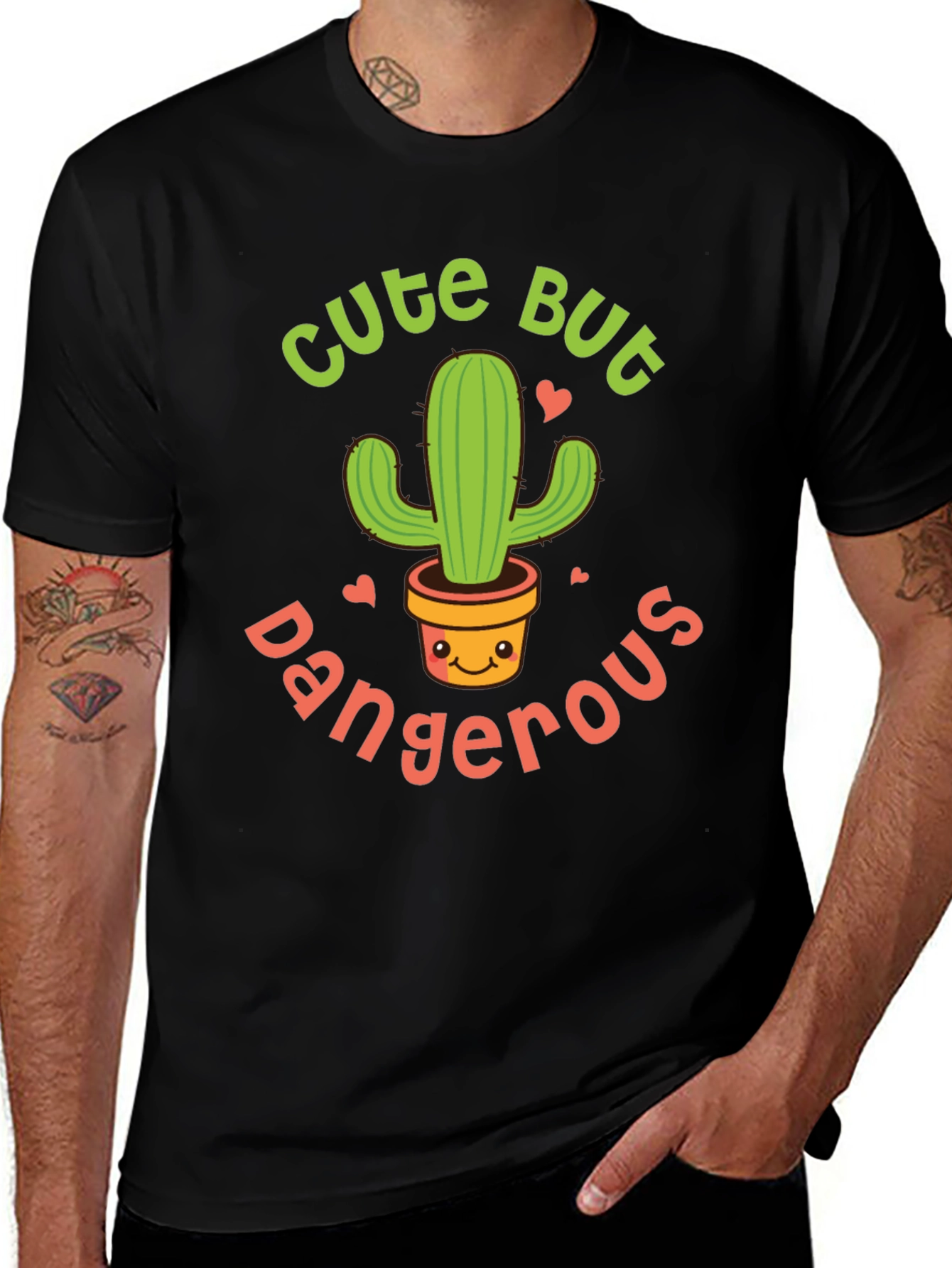 Variant 12 of Cute But Dangerous Cactus Graphic Tee - Unisex