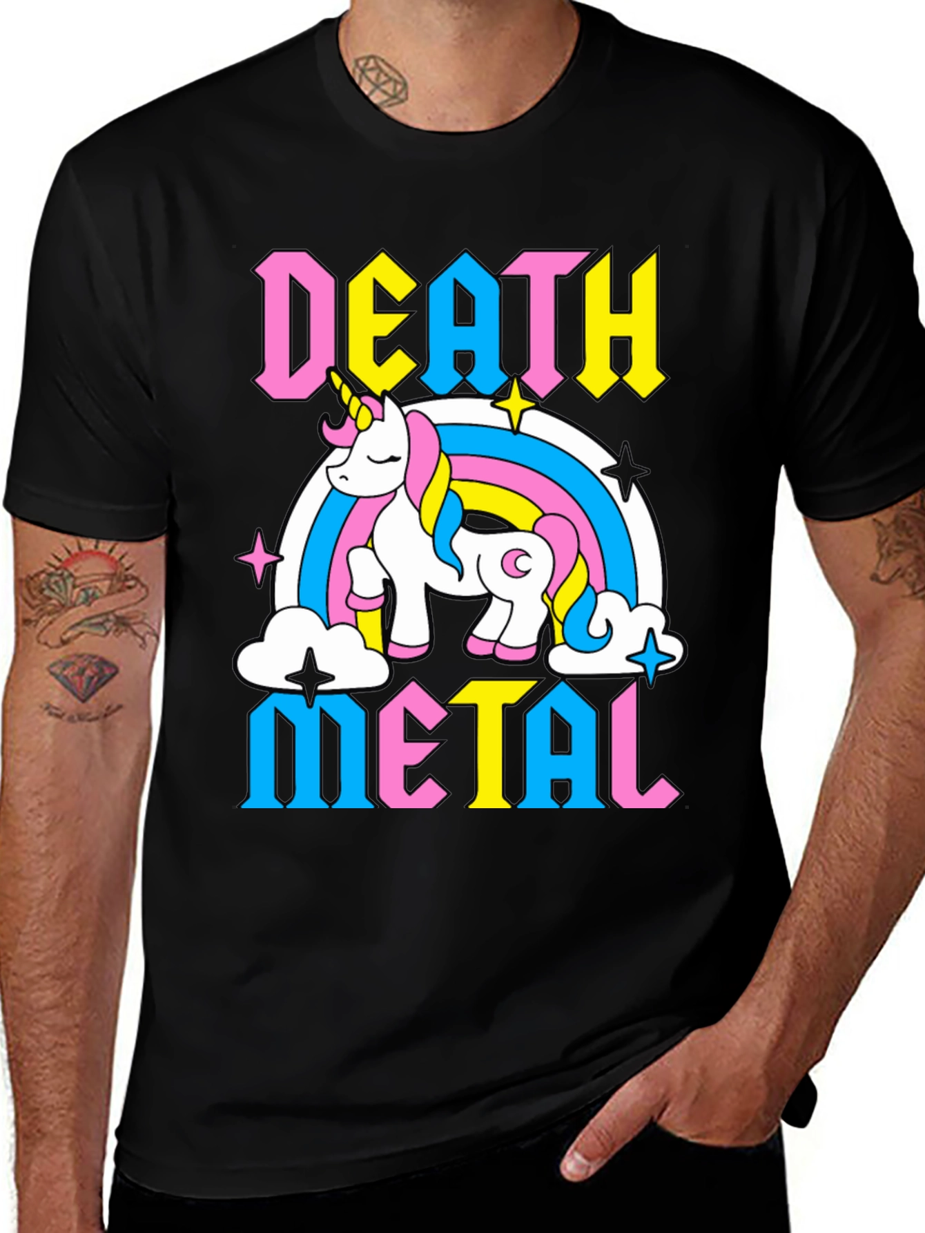 Variant 25 of Death Metal Unicorn Graphic T-Shirt