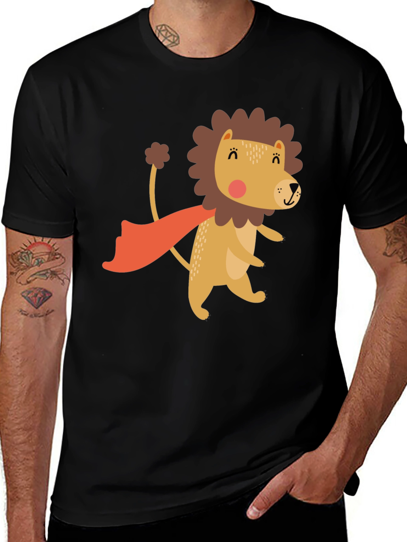 Variant 6 of Lion Hero Graphic Tee - Fun, Stylish, Comfortable