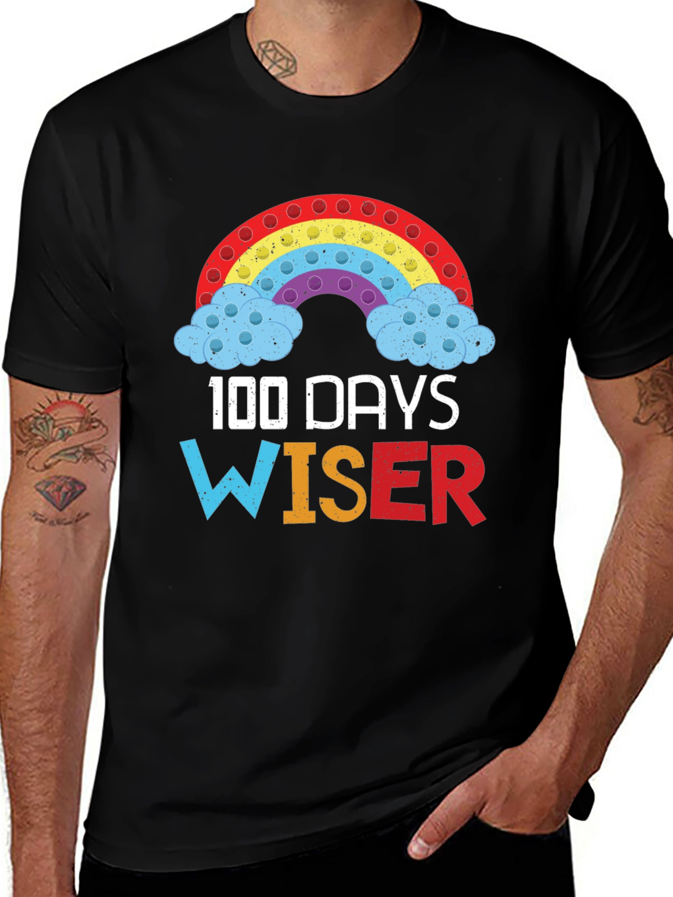 100 Days Wiser Rainbow T-Shirt