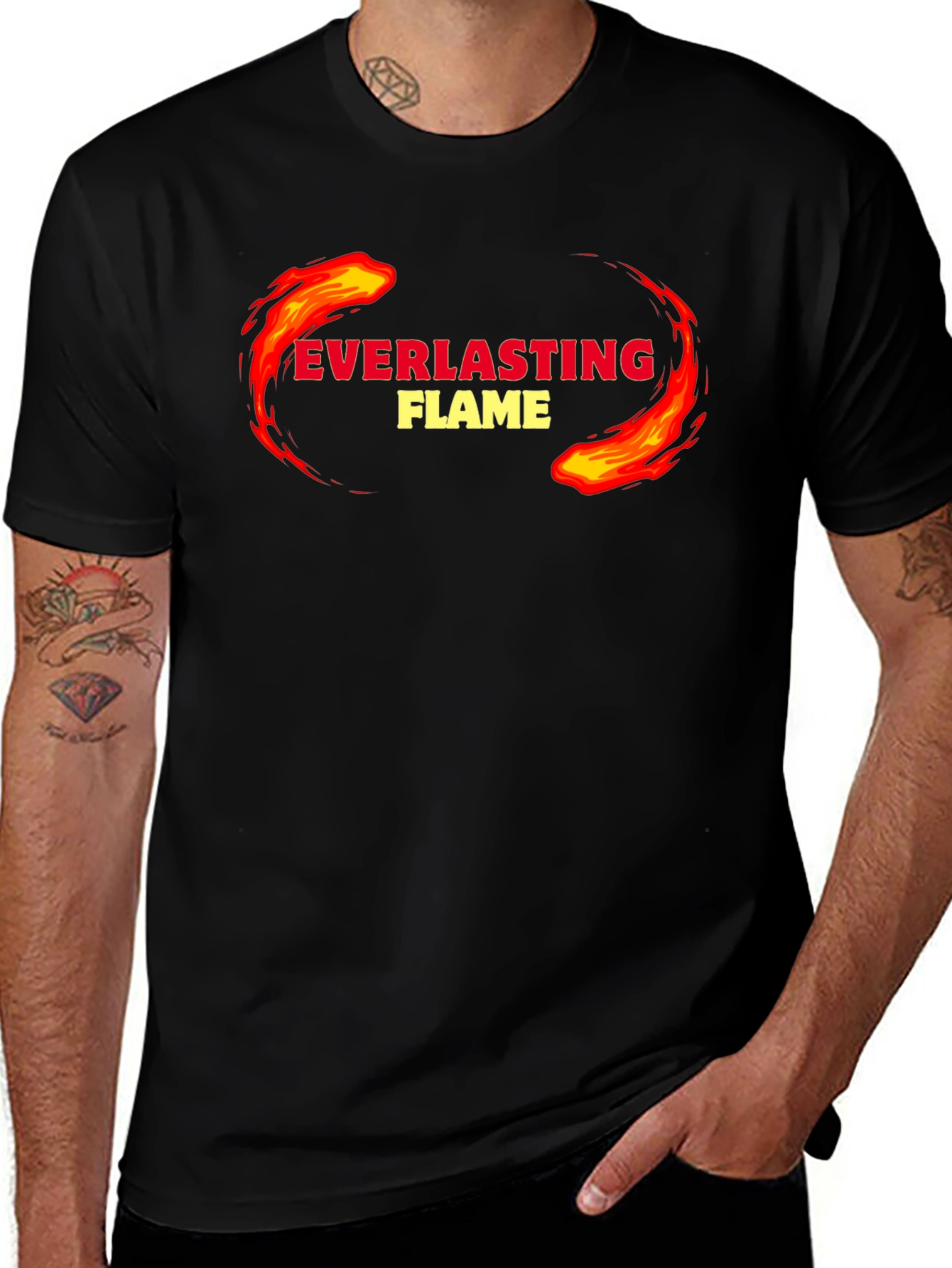Variant 21 of Everlasting Flame Graphic Tee - Black Cotton
