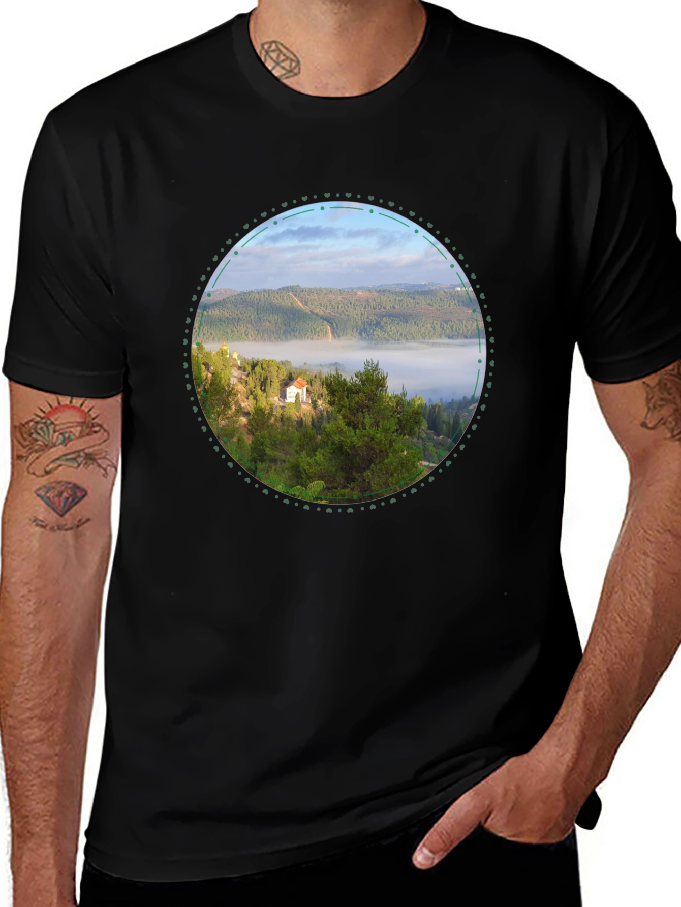 Variant 25 of Scenic View Graphic Tee - Black