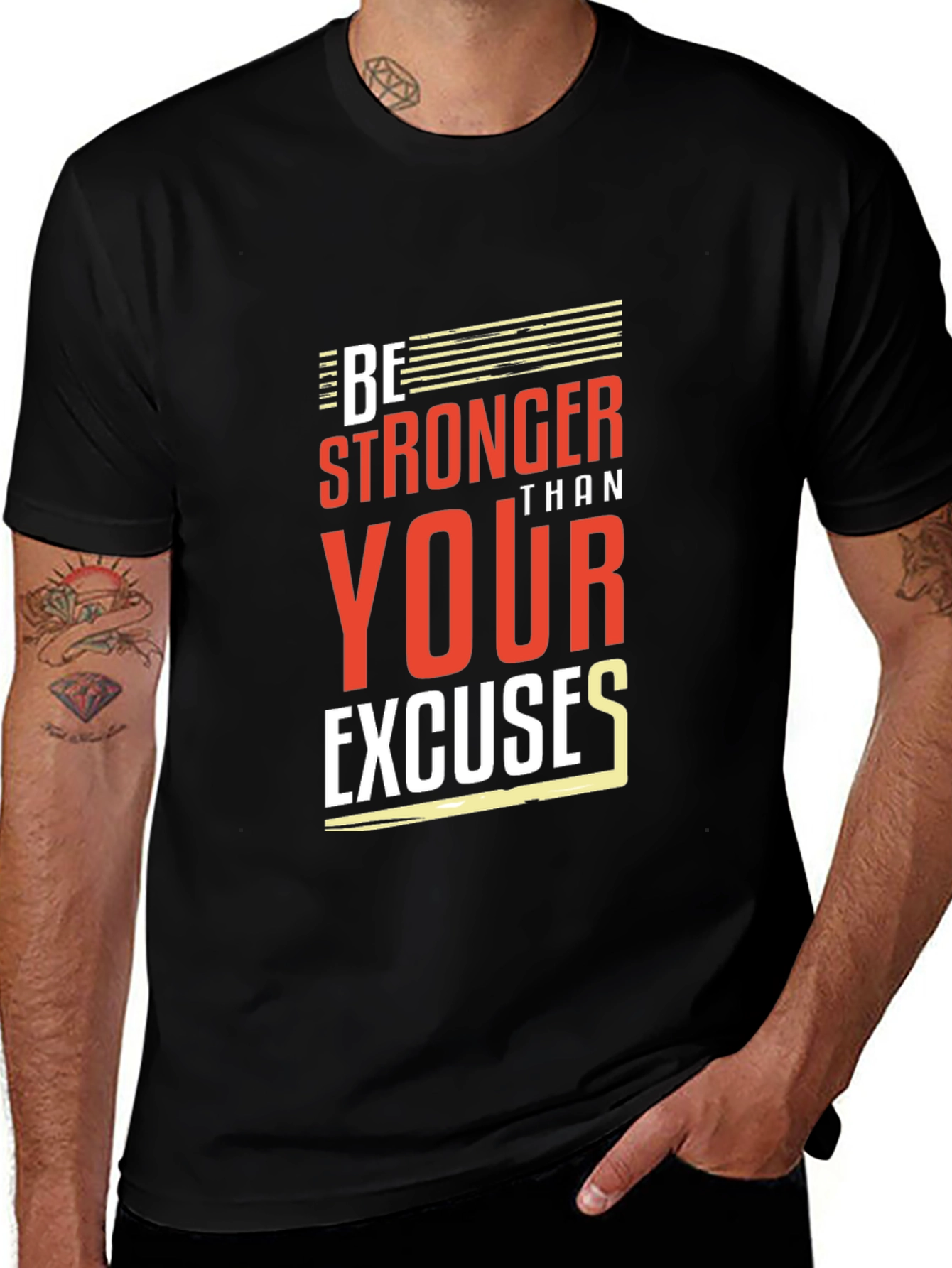 Variant 9 of Motivational 'Be Stronger' Black T-Shirt