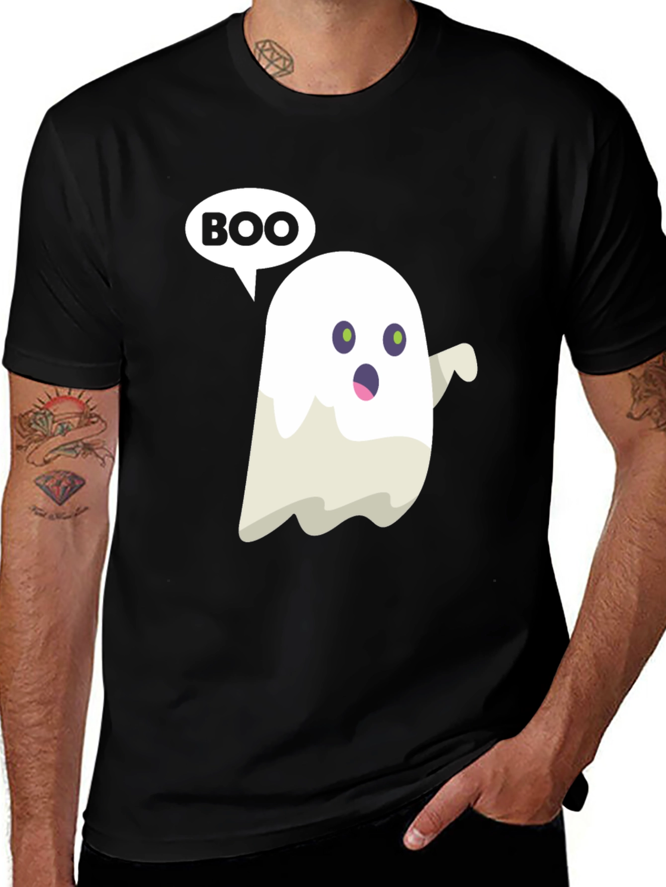 Variant 20 of Boo Ghost Graphic Tee - Spooky Season Shirt