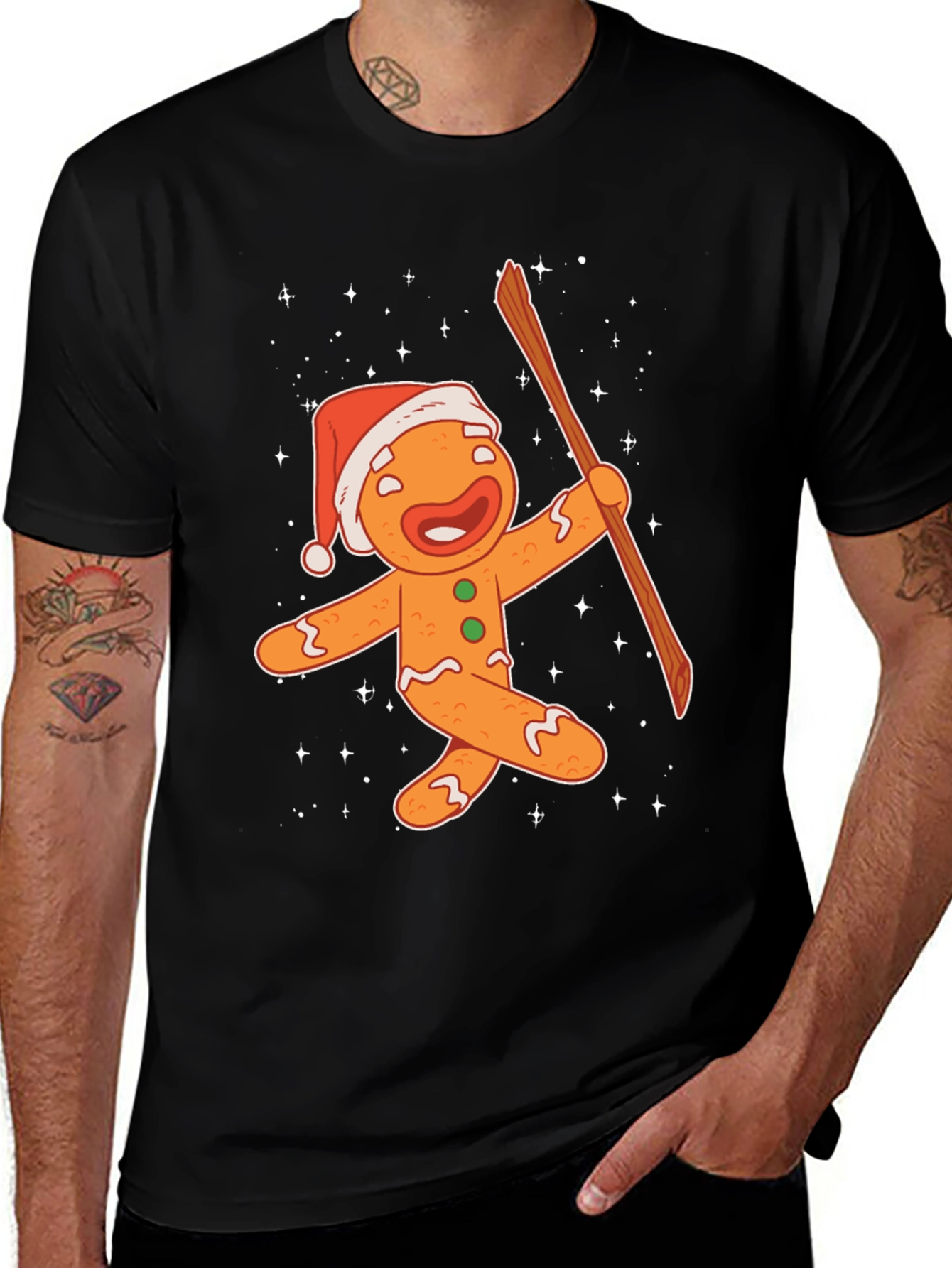 Festive Gingerbread Man Christmas T-Shirt