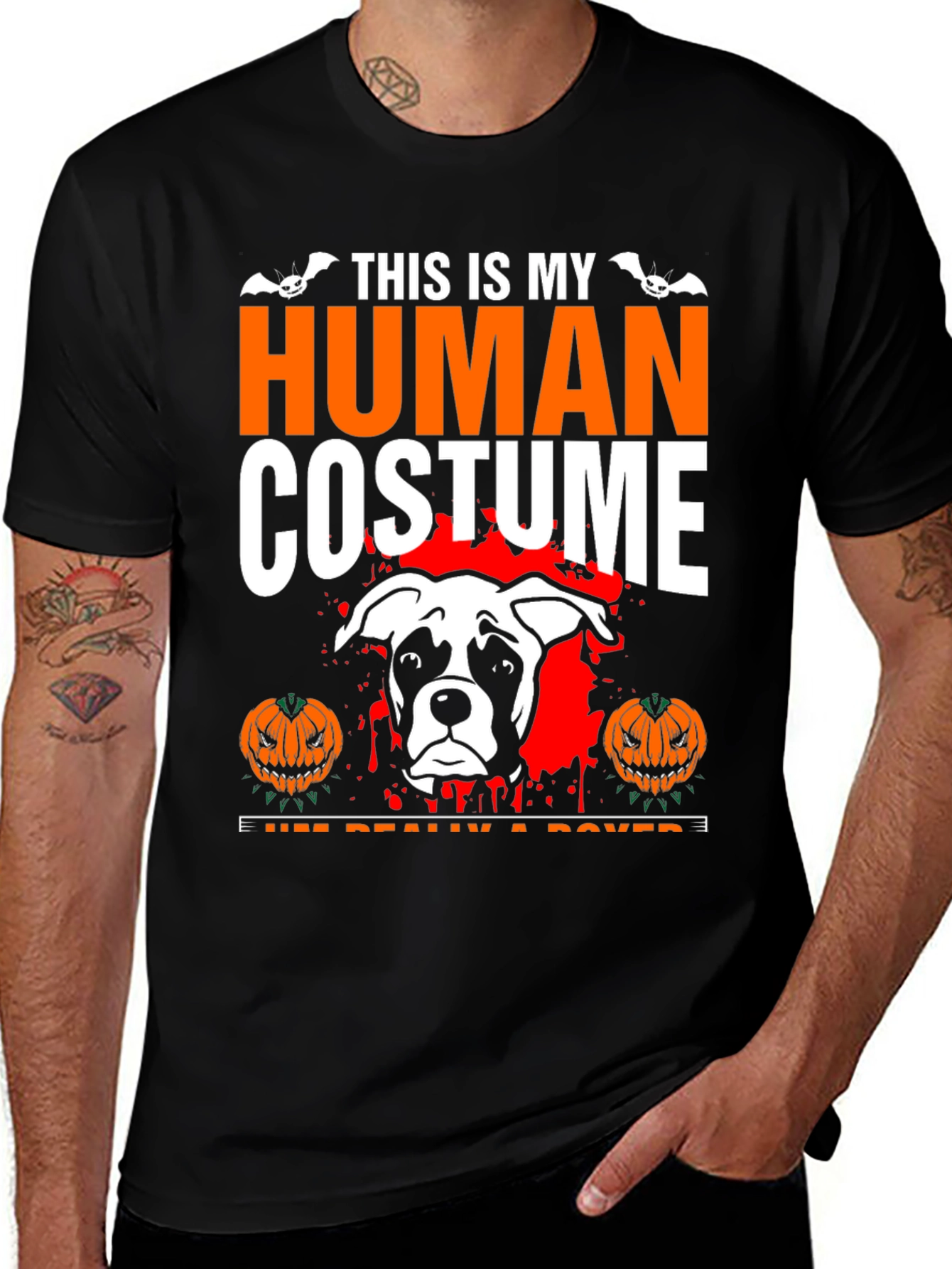 Human Costume Boxer Dog Halloween T-Shirt