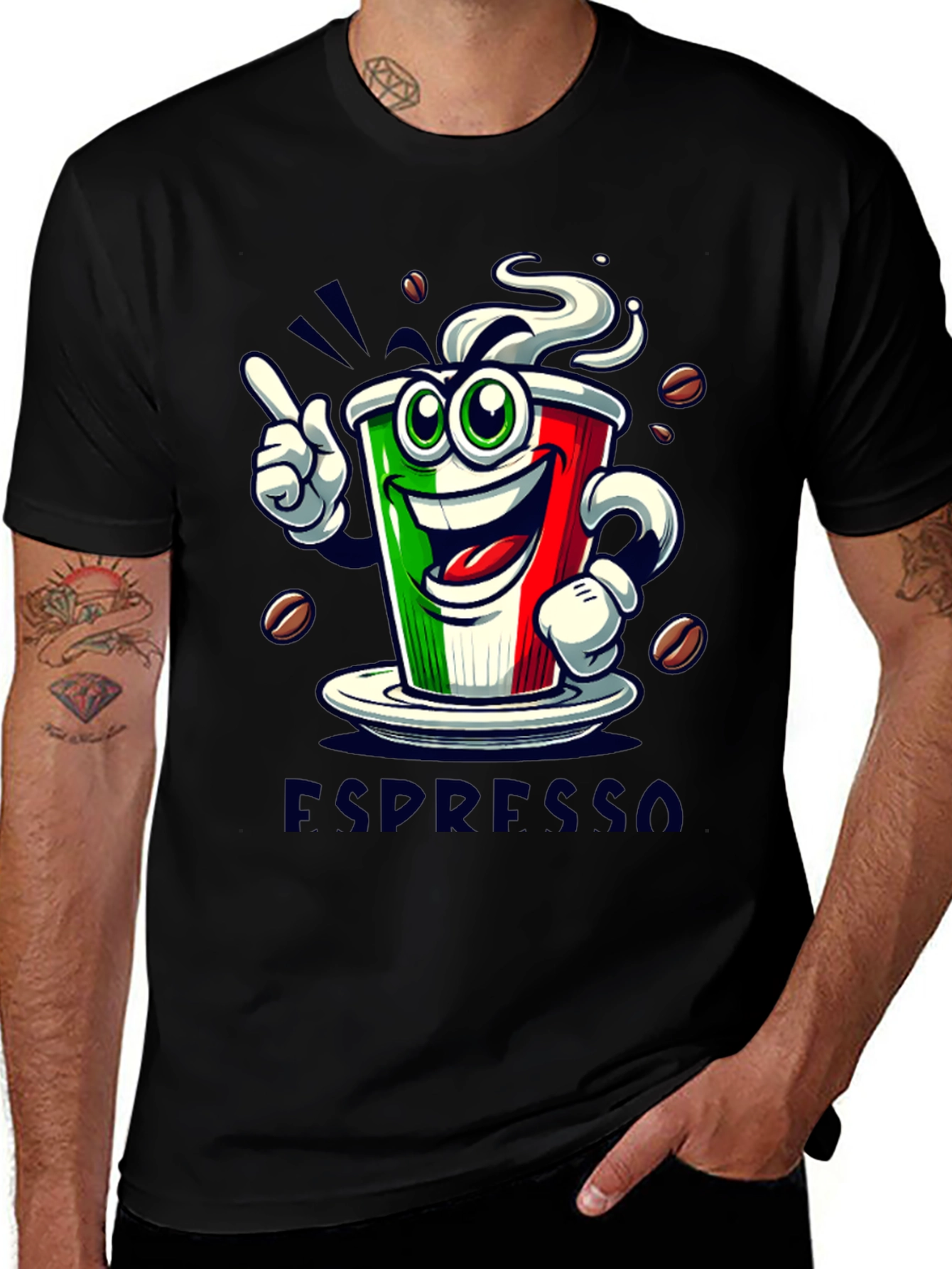 Variant 20 of Espresso Italian Flag Graphic T-Shirt
