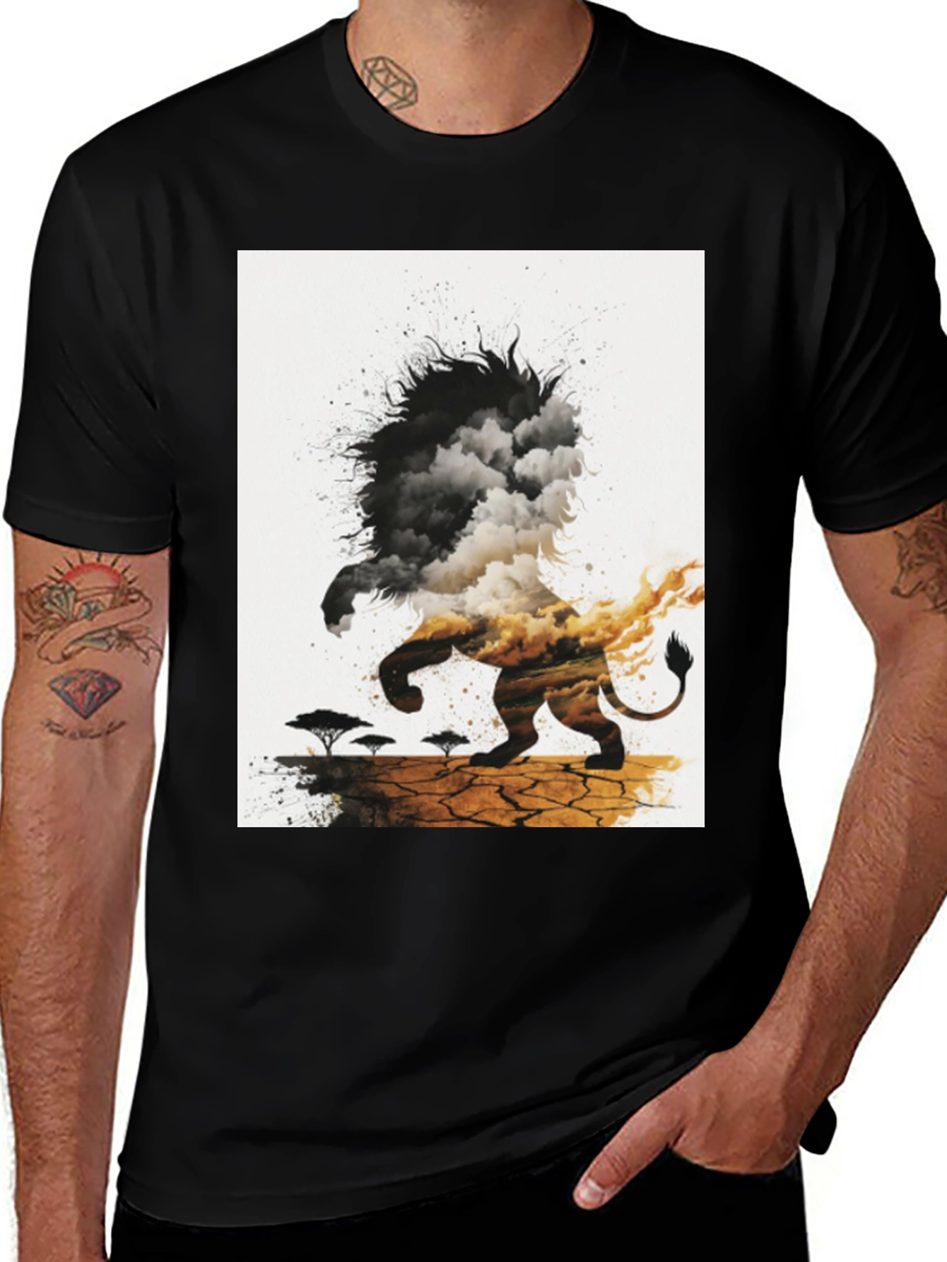 Variant 19 of Lion Landscape Graphic Tee