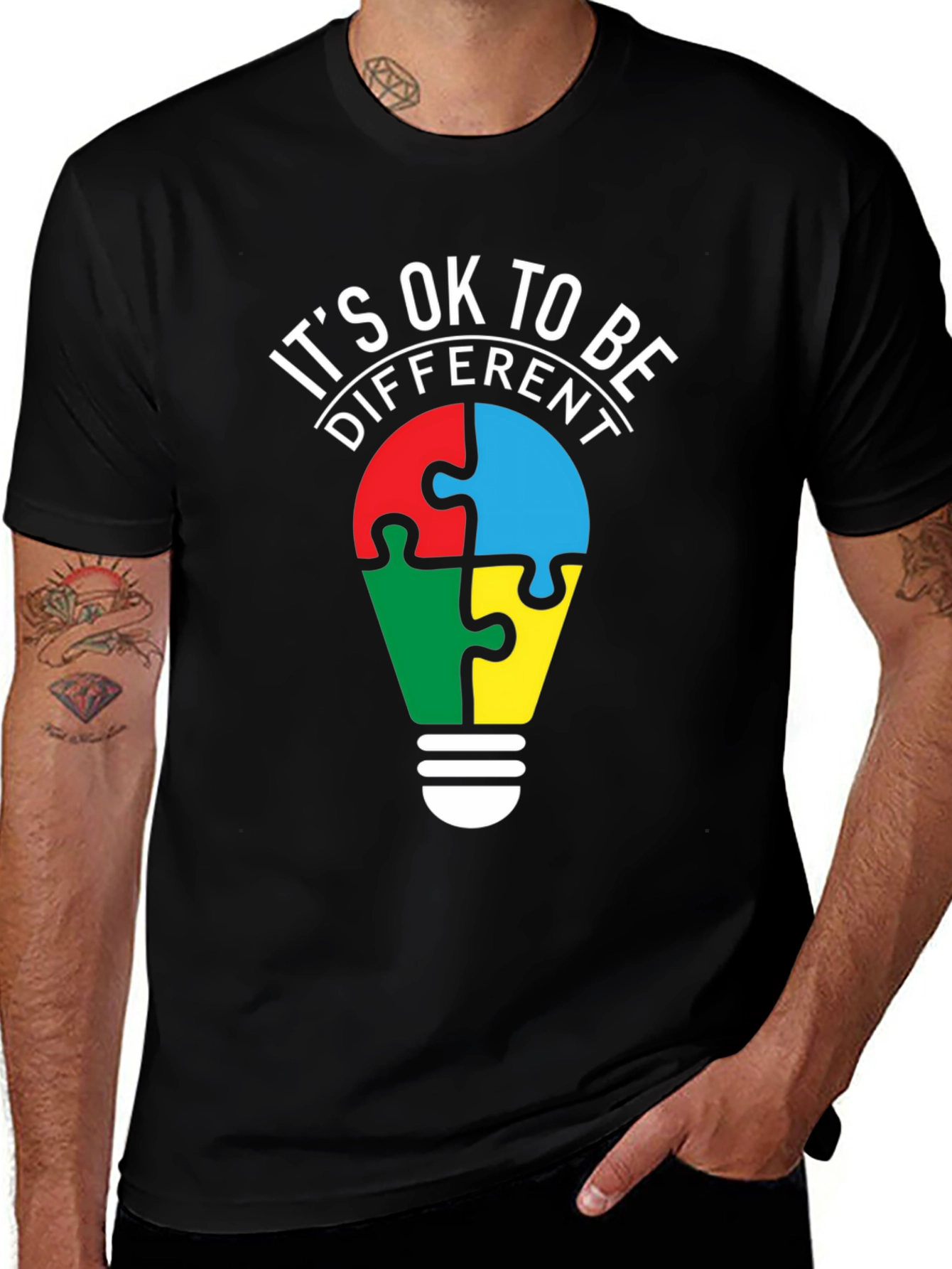 Variant 24 of Autism Awareness Puzzle T-Shirt - It's OK To Be Different