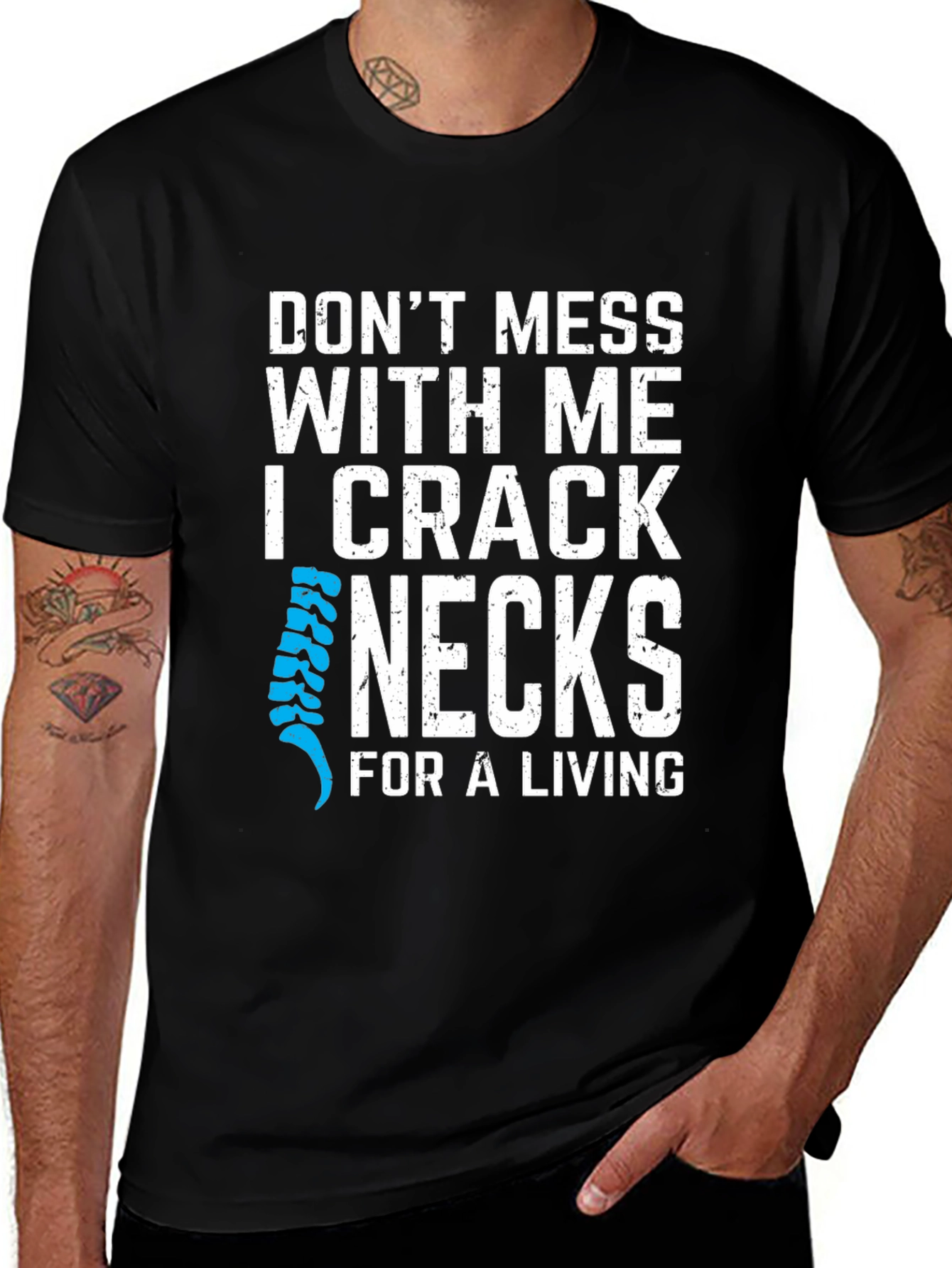 Variant 30 of Chiropractor Humor T-Shirt: I Crack Necks For A Living