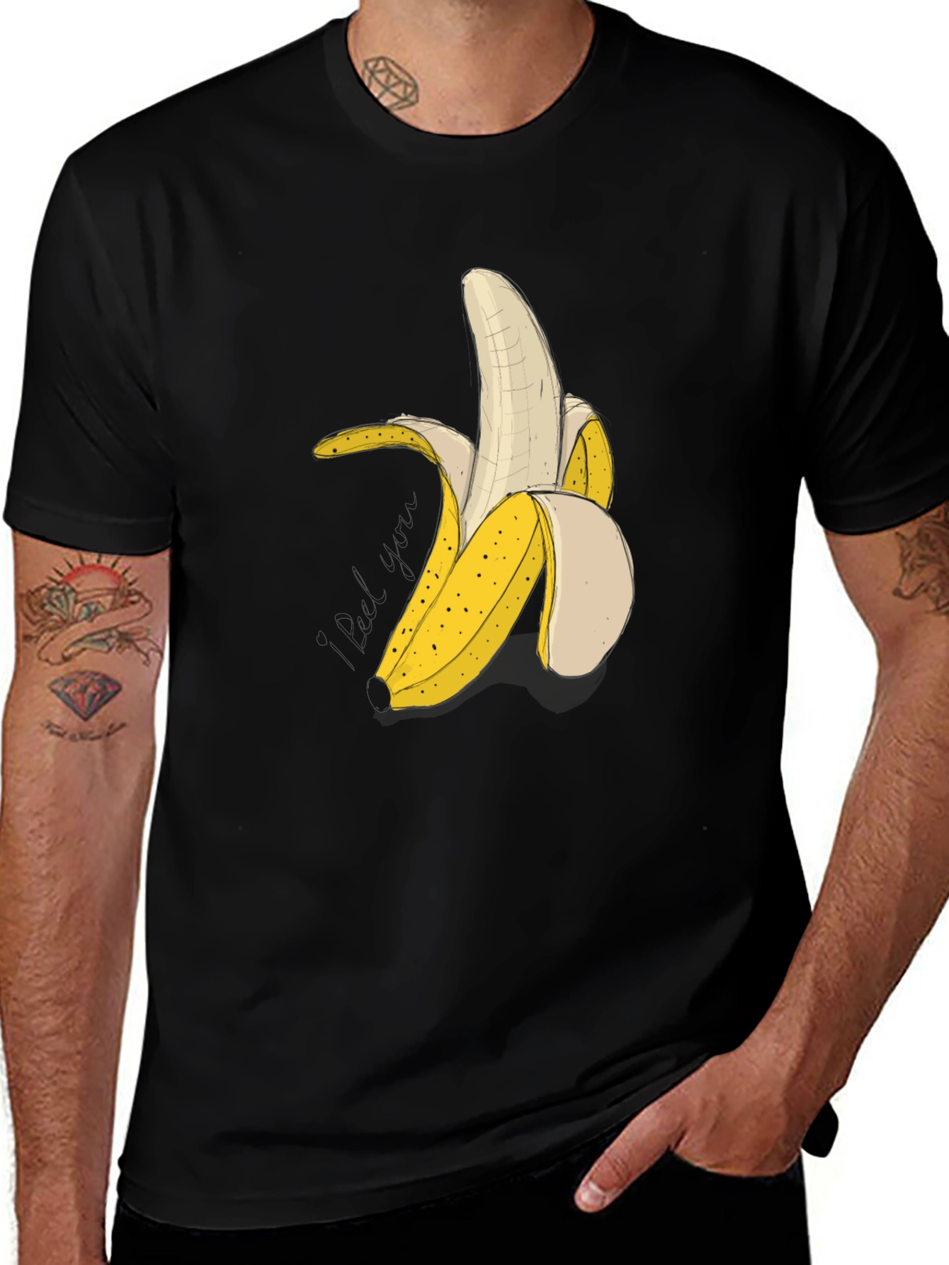Variant 11 of Banana Graphic Black T-Shirt