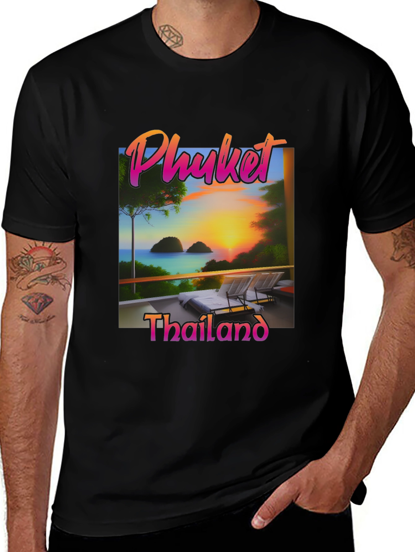 Phuket Thailand T-Shirt Tropical Sunset Design