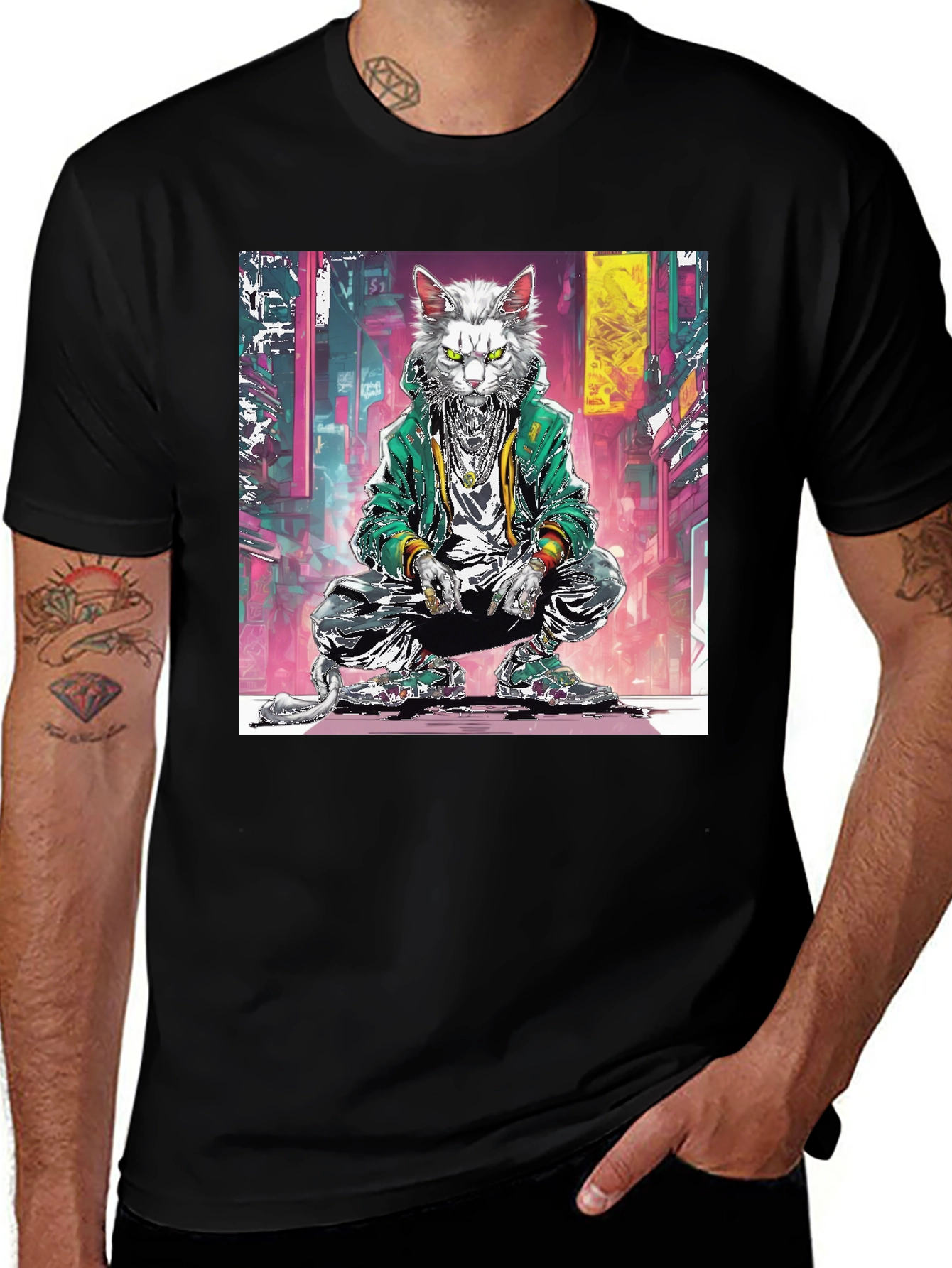 Variant 3 of Urban Cat Graphic Tee