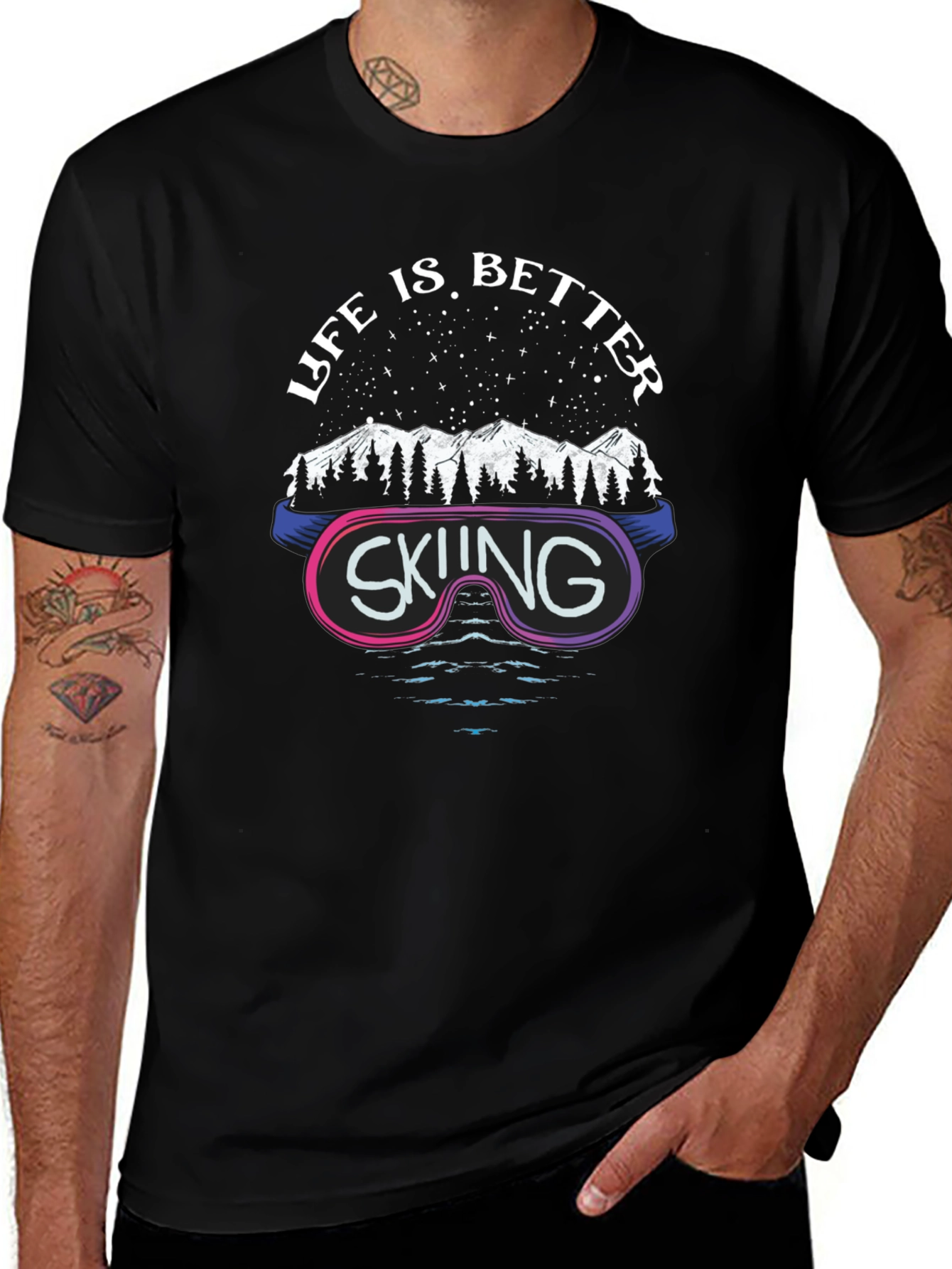 Variant 29 of Life is Better Skiing Graphic T-Shirt