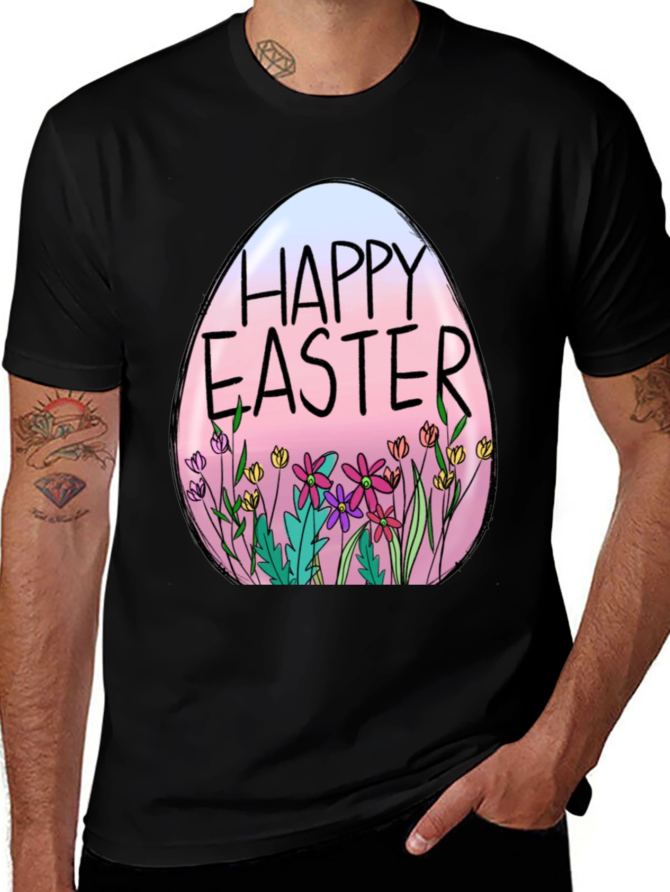 Happy Easter Egg Floral T-Shirt