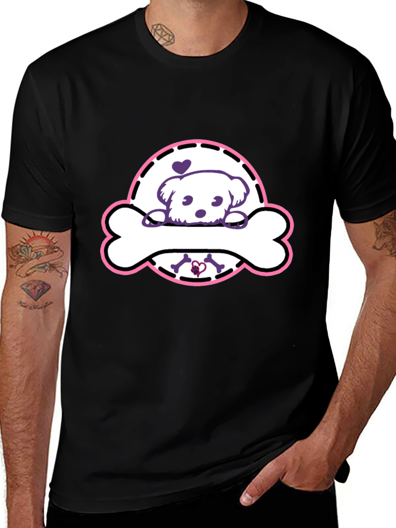 Variant 30 of Cute Puppy & Bone Graphic T-Shirt