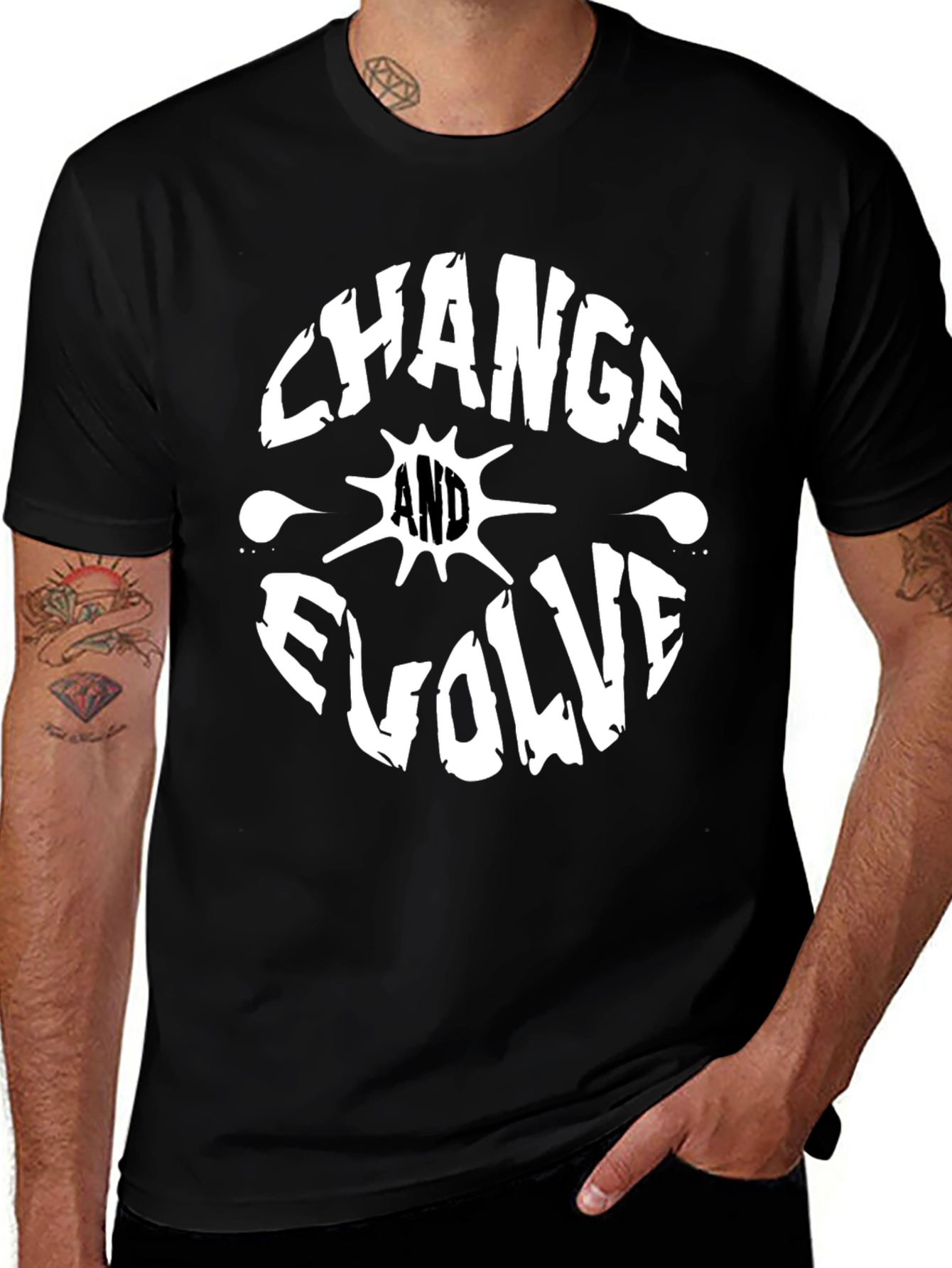 Variant 9 of Change & Evolve Black Graphic Tee