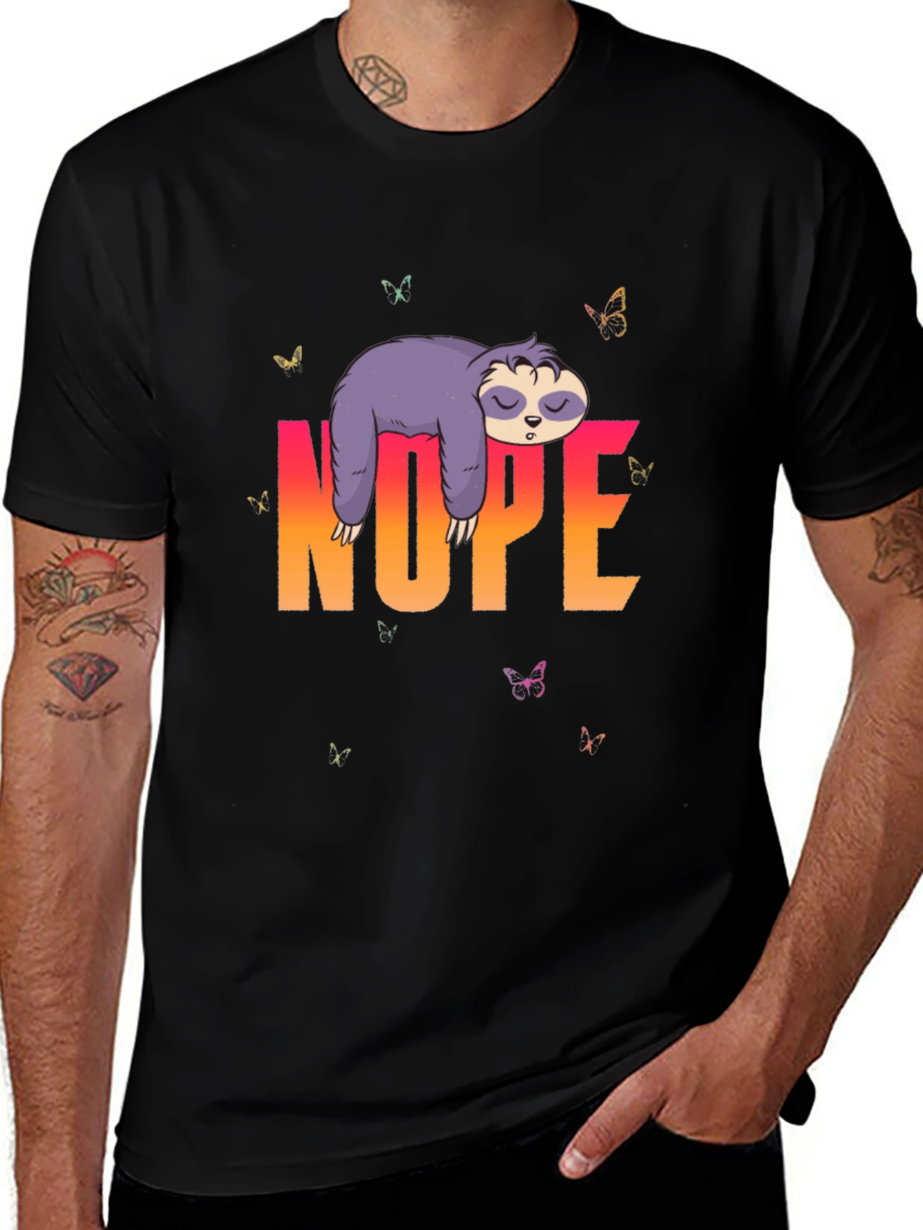 Variant 3 of Nope Sloth Graphic Tee - Relaxed Fit