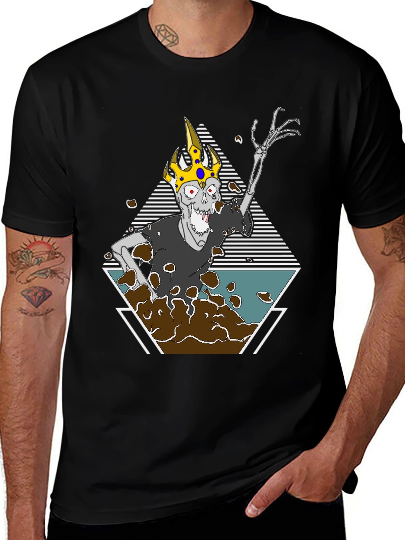 Undead King Graphic Tee - Black Cotton Blend