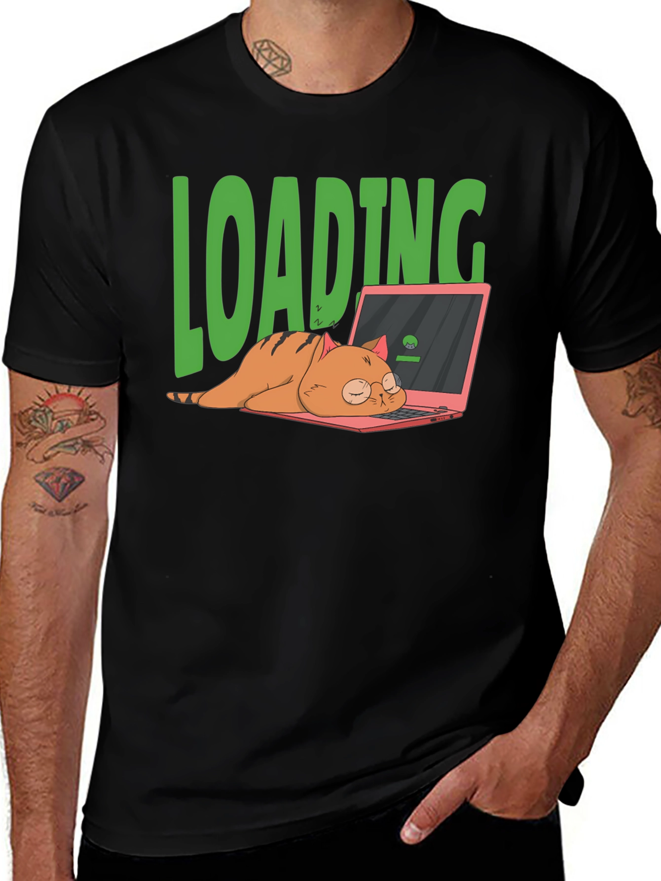 Variant 21 of Loading Cat T-Shirt - Funny Computer Lover Tee