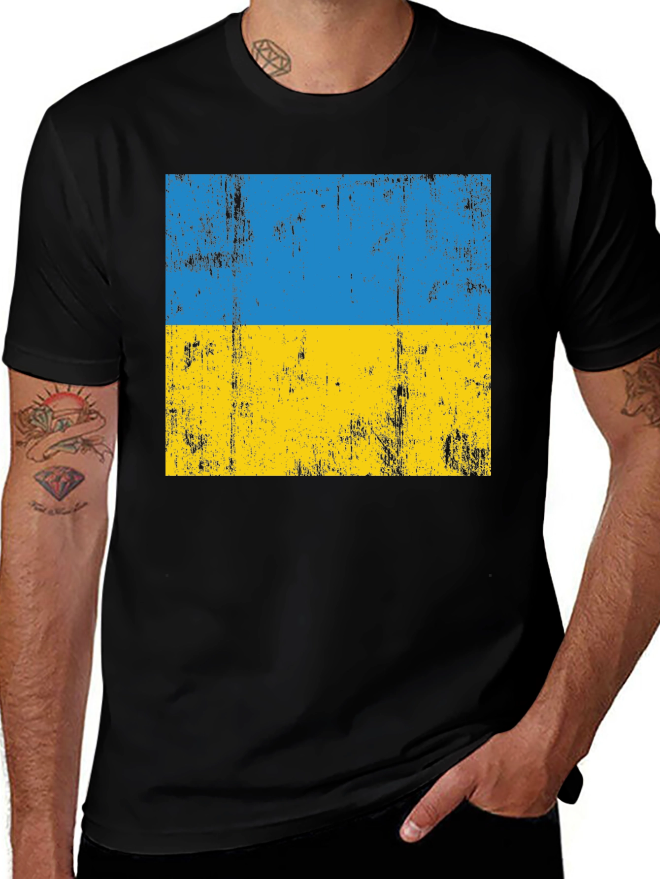 Ukraine Flag T-Shirt - Distressed Design