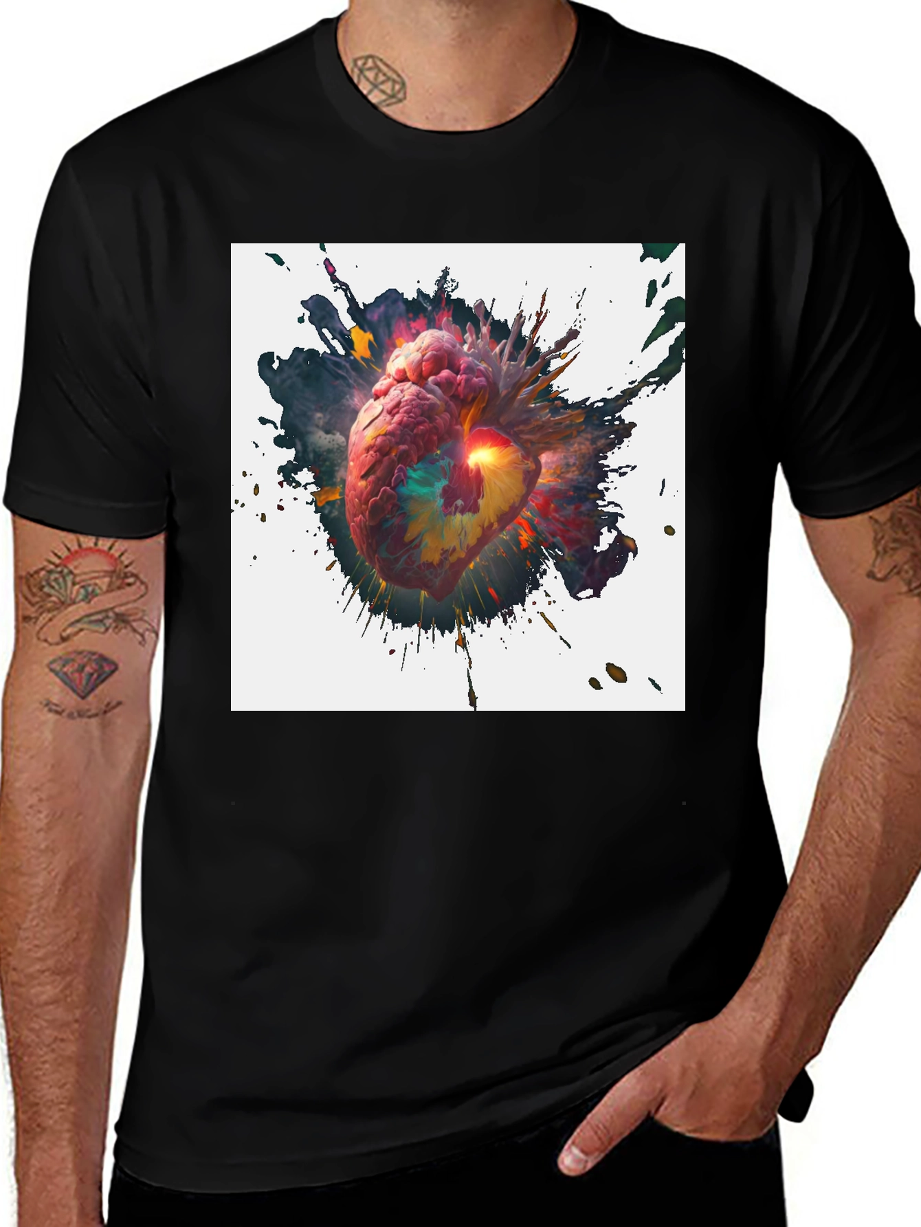 Variant 17 of Exploding Heart Graphic Tee