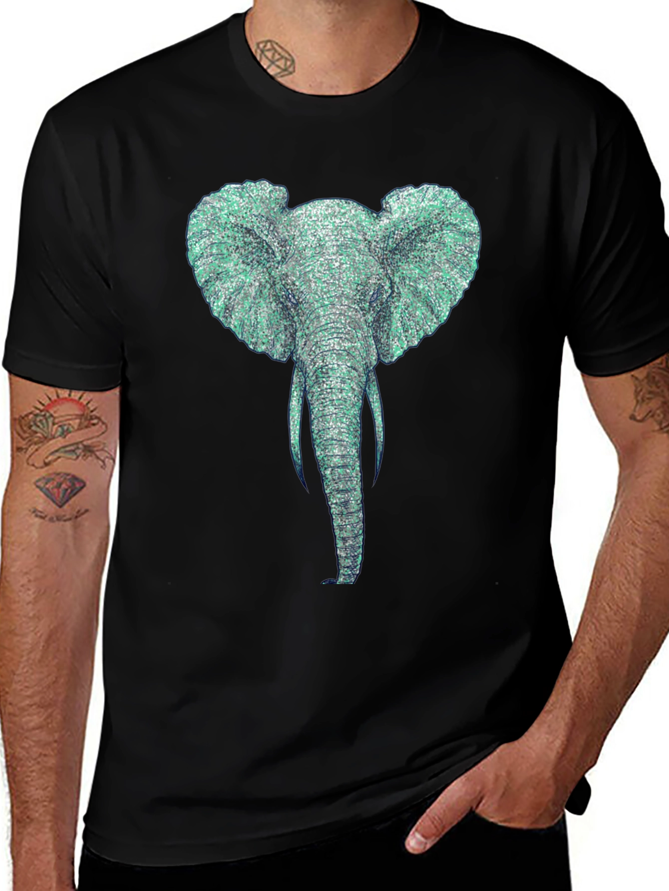 Black Elephant Graphic T-Shirt - Unique Design main image